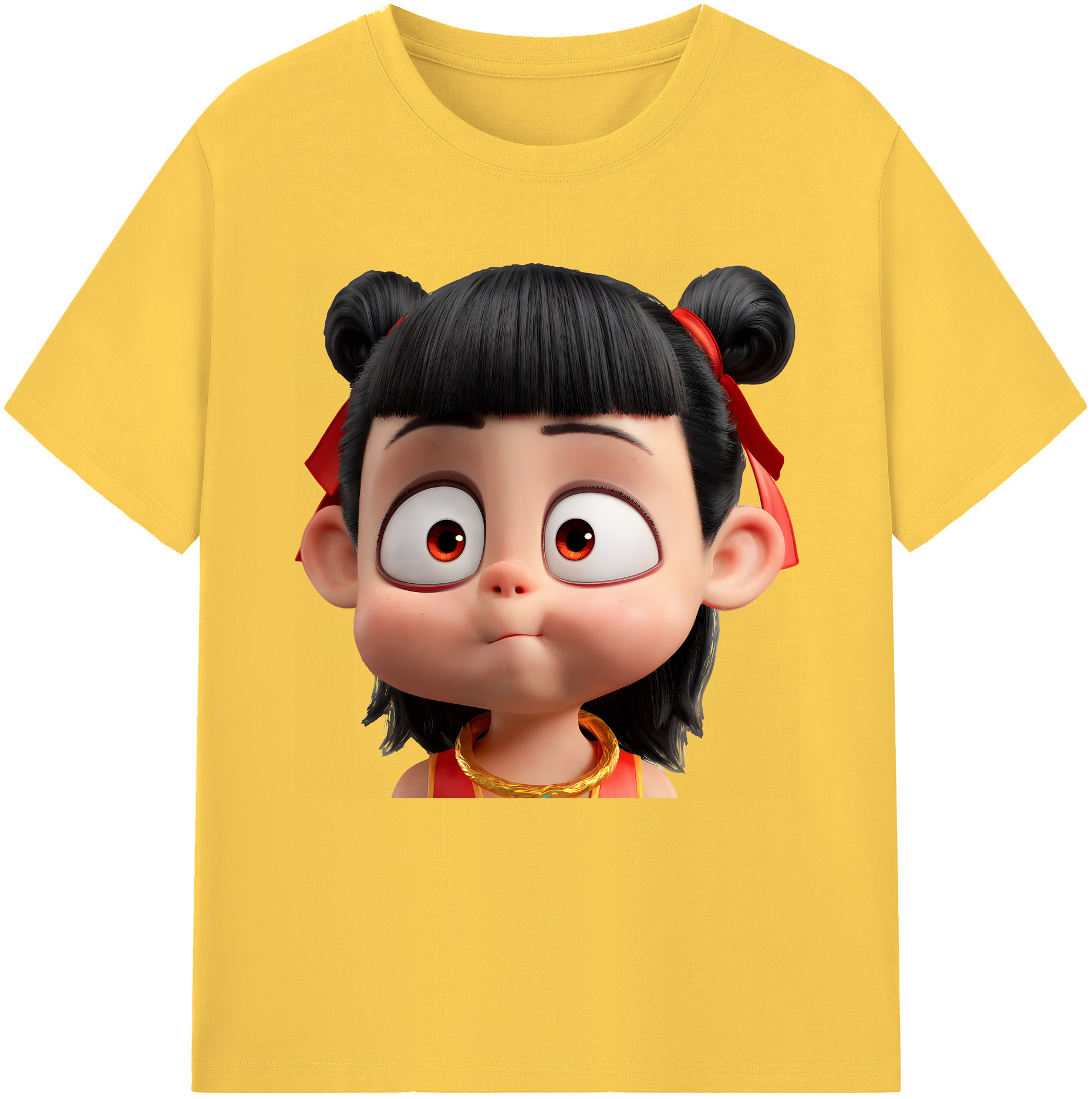 （画像用） Ne Zha 2 ナタ 魔童の大暴れ 綿100％半袖Tシャツ（フロントプリント）