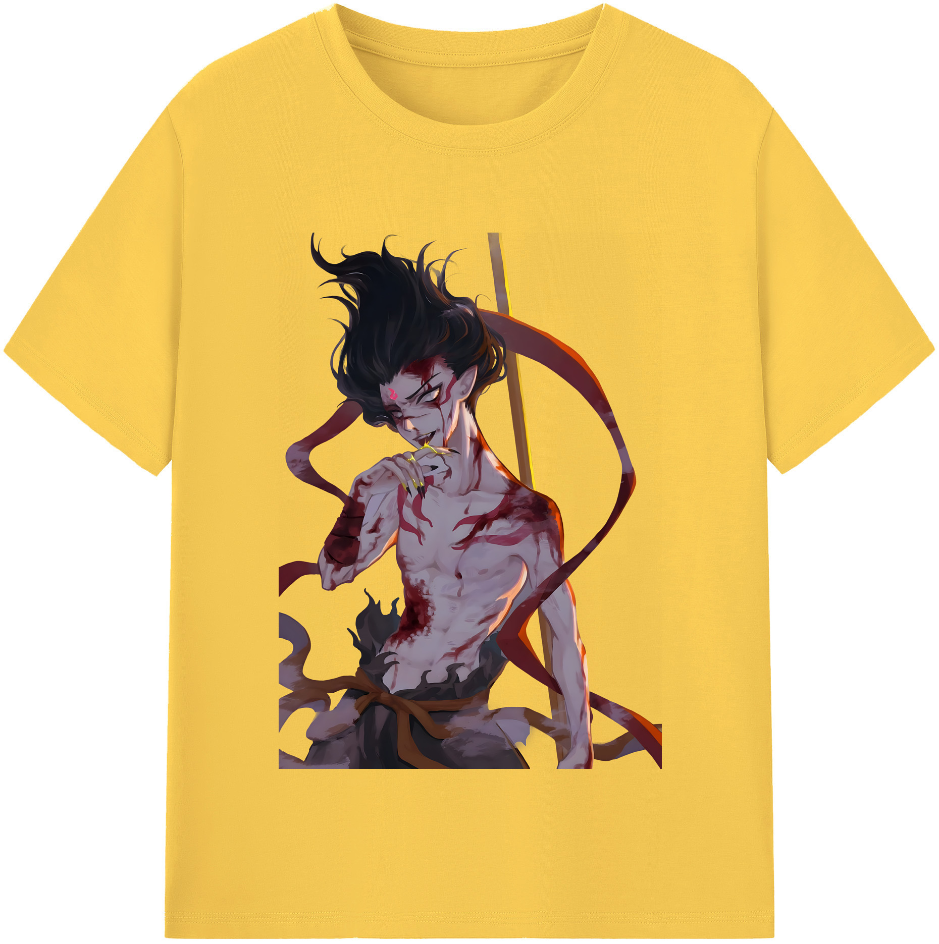 （画像用） Ne Zha 2 ナタ 魔童の大暴れ 綿100％半袖Tシャツ（フロントプリント）