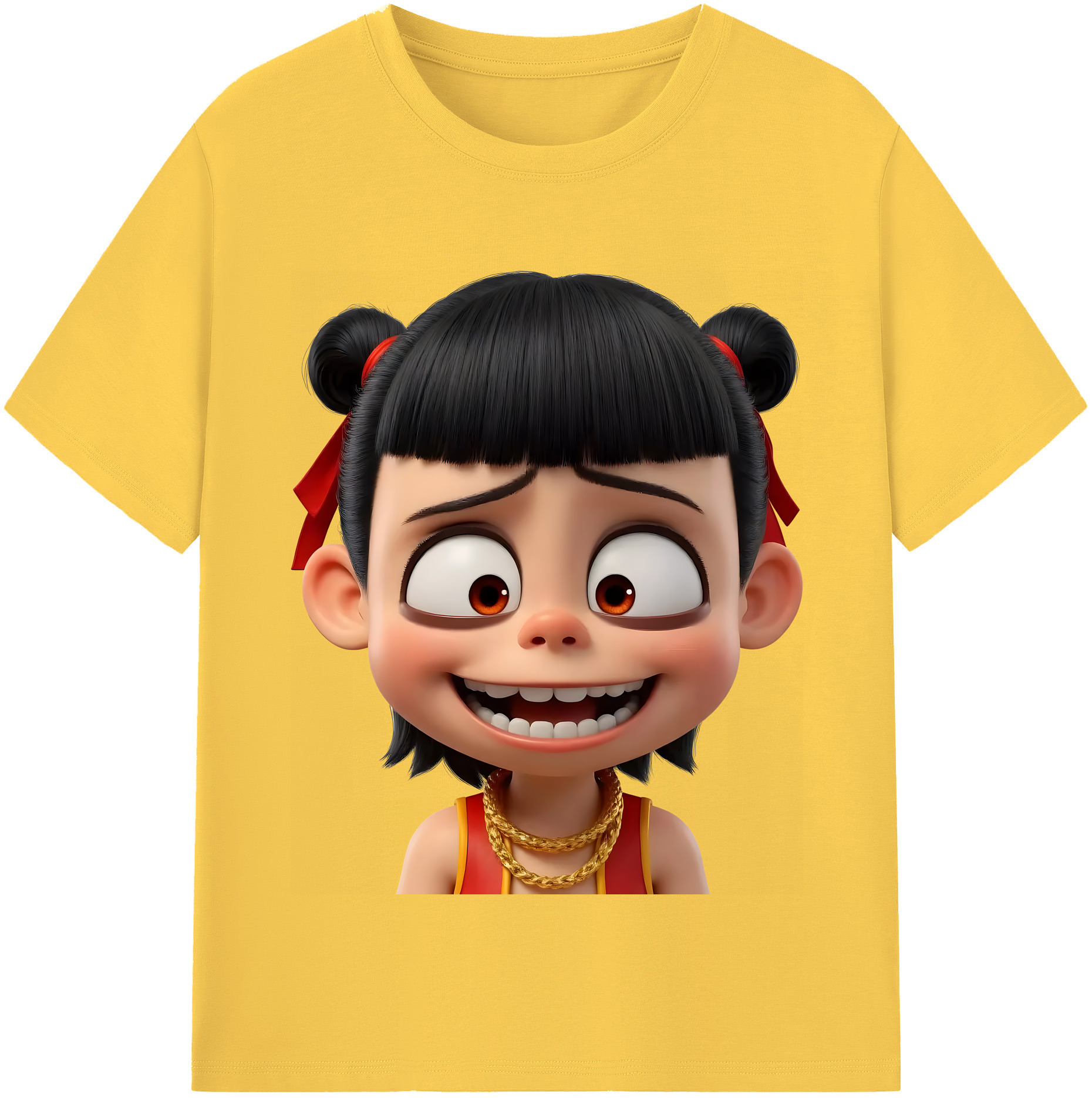 （画像用） Ne Zha 2 ナタ 魔童の大暴れ 綿100％半袖Tシャツ（フロントプリント）