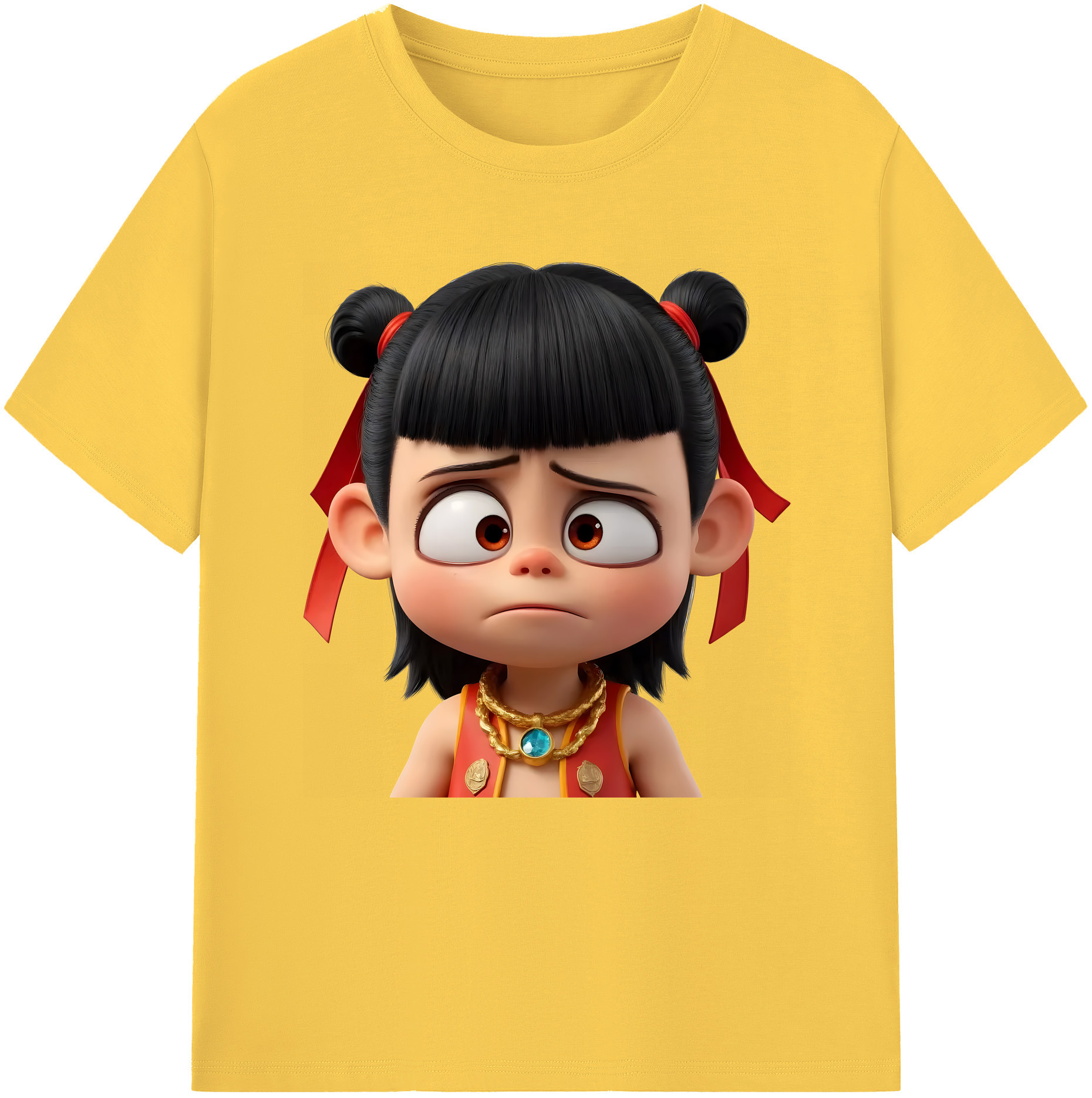 （画像用） Ne Zha 2 ナタ 魔童の大暴れ 綿100％半袖Tシャツ（フロントプリント）