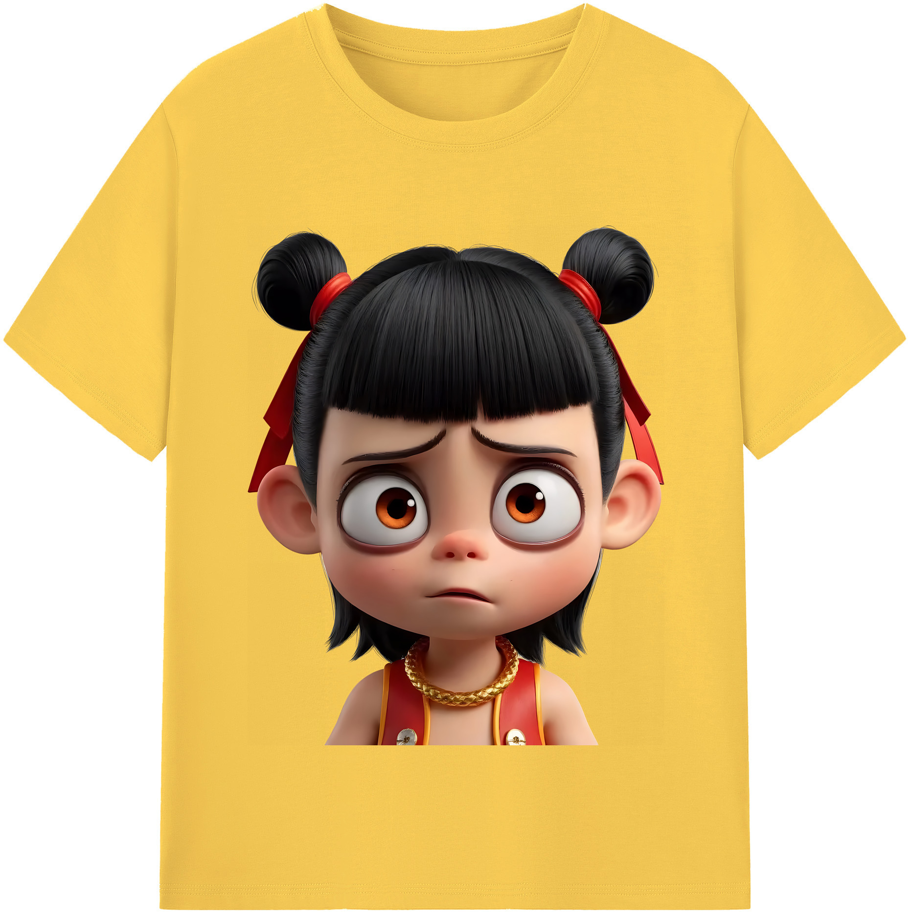 （画像用） Ne Zha 2 ナタ 魔童の大暴れ 綿100％半袖Tシャツ（フロントプリント）