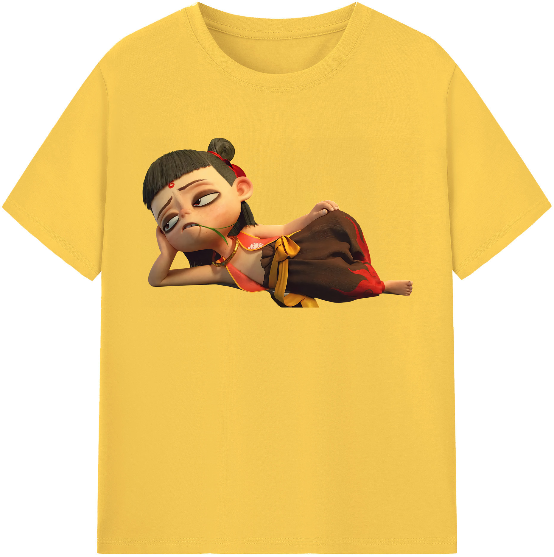 （画像用） Ne Zha 2 ナタ 魔童の大暴れ 綿100％半袖Tシャツ（フロントプリント）