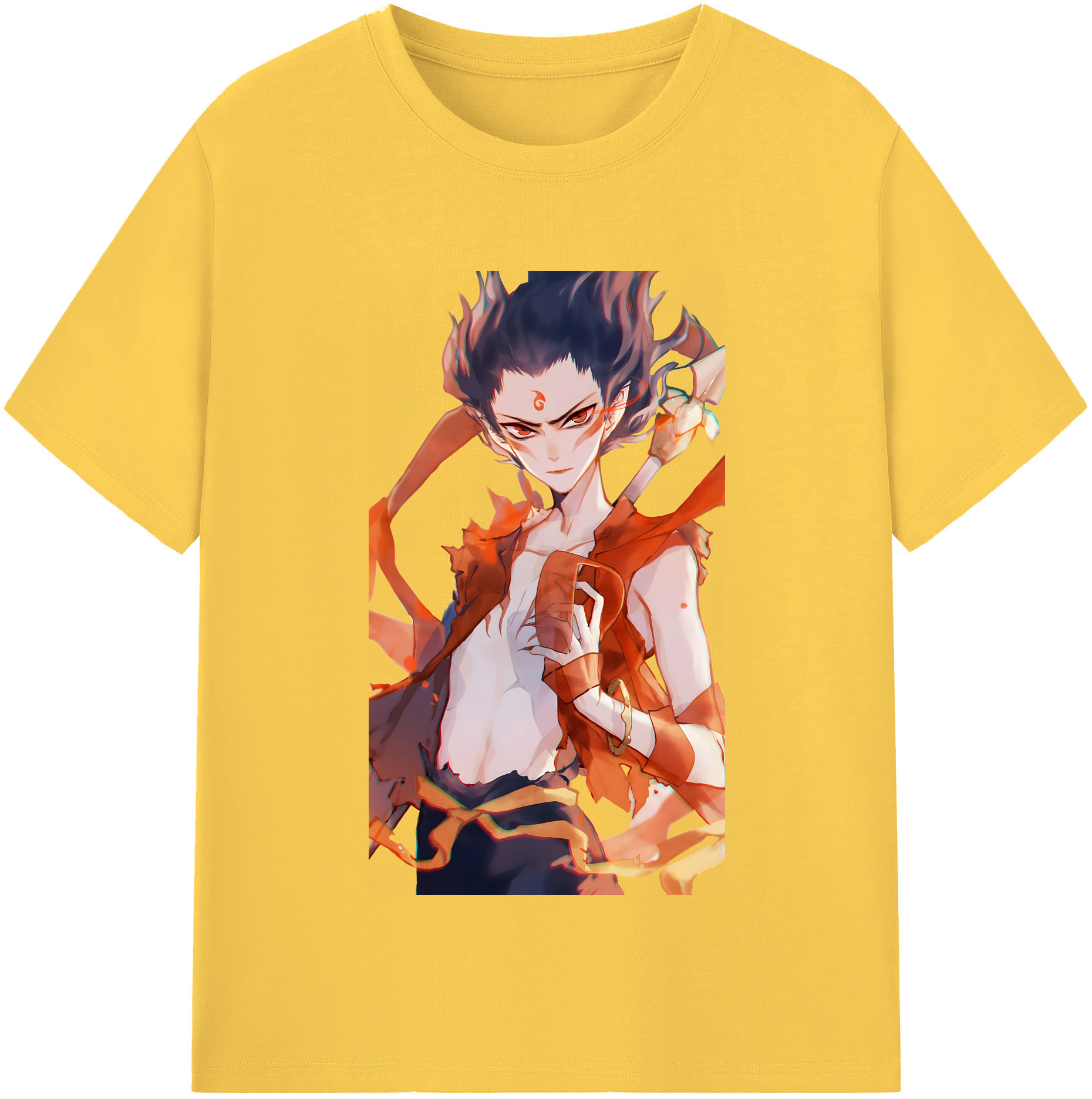 （画像用） Ne Zha 2 ナタ 魔童の大暴れ 綿100％半袖Tシャツ（フロントプリント）