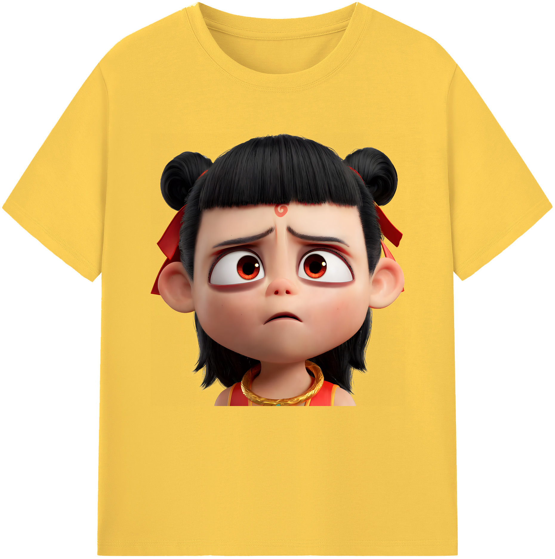 （画像用） Ne Zha 2 ナタ 魔童の大暴れ 綿100％半袖Tシャツ（フロントプリント）
