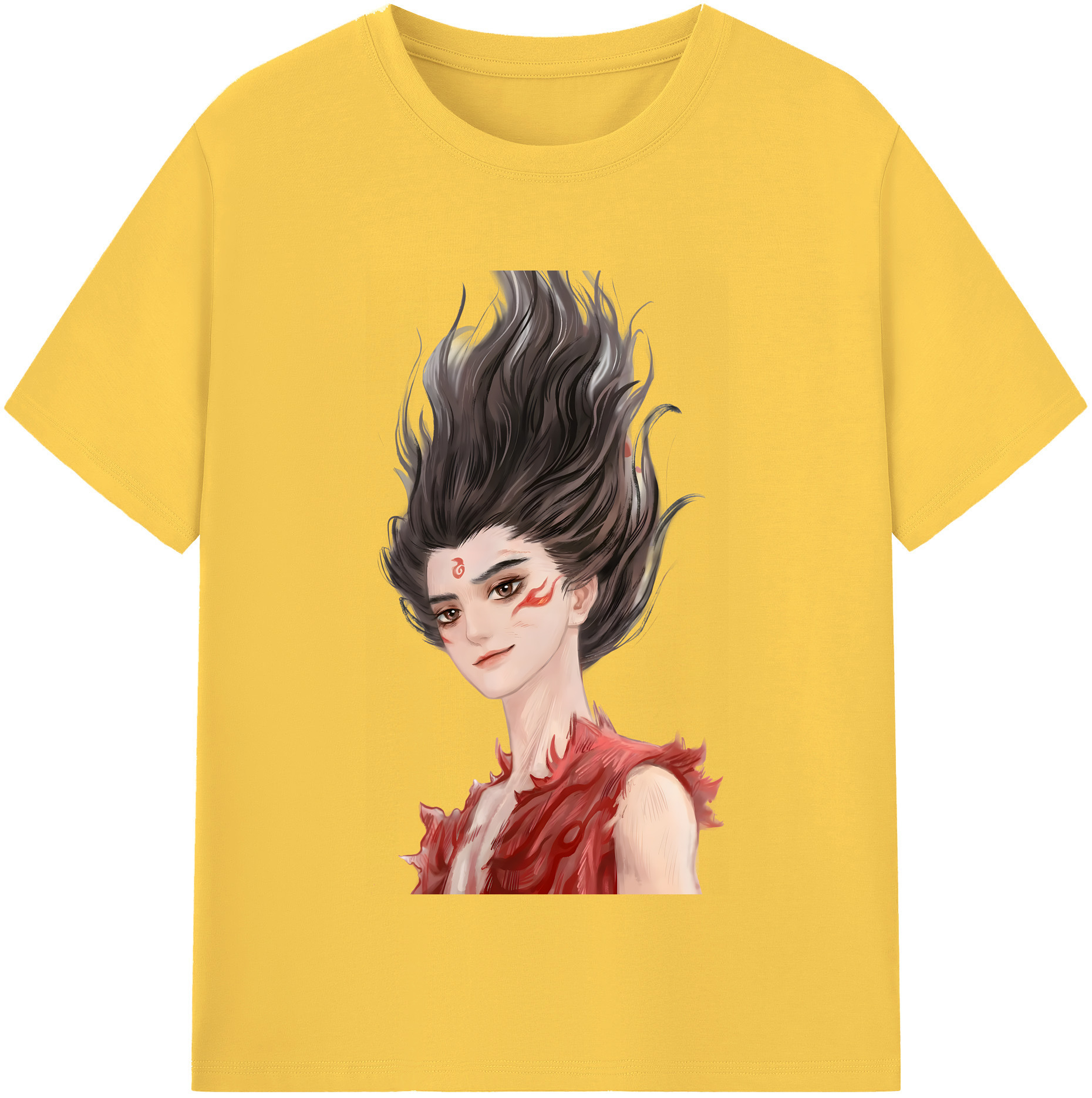 （画像用） Ne Zha 2 ナタ 魔童の大暴れ 綿100％半袖Tシャツ（フロントプリント）