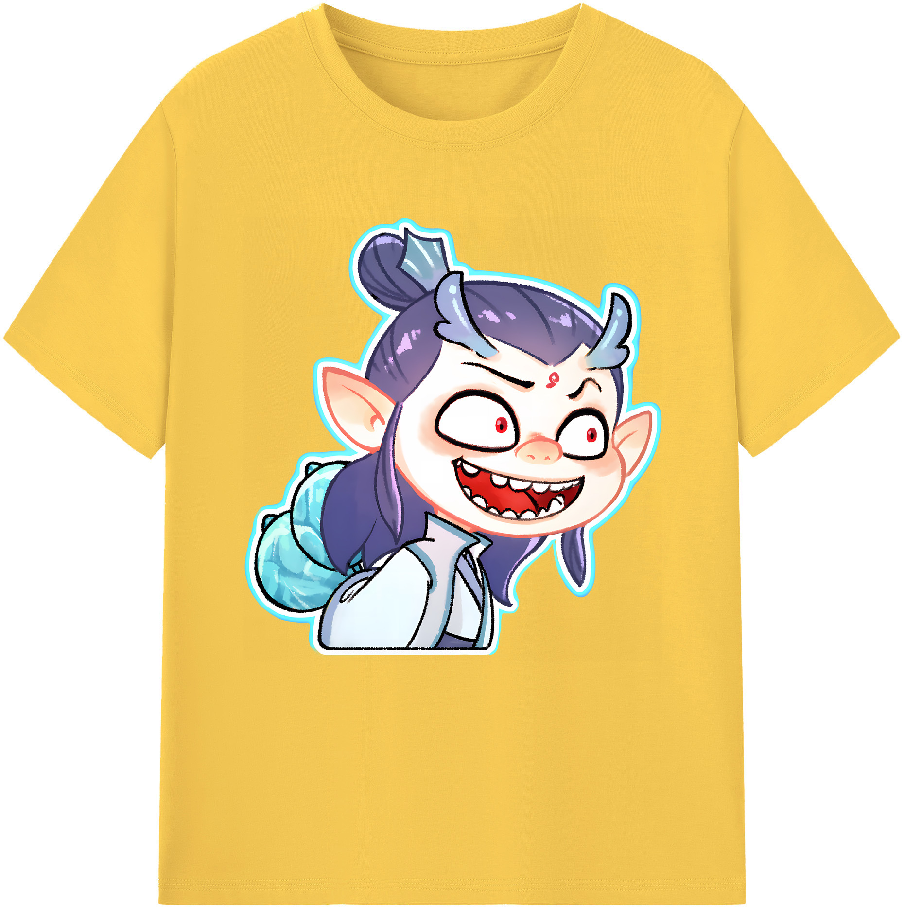 （画像用） Ne Zha 2 ナタ 魔童の大暴れ 綿100％半袖Tシャツ（フロントプリント）