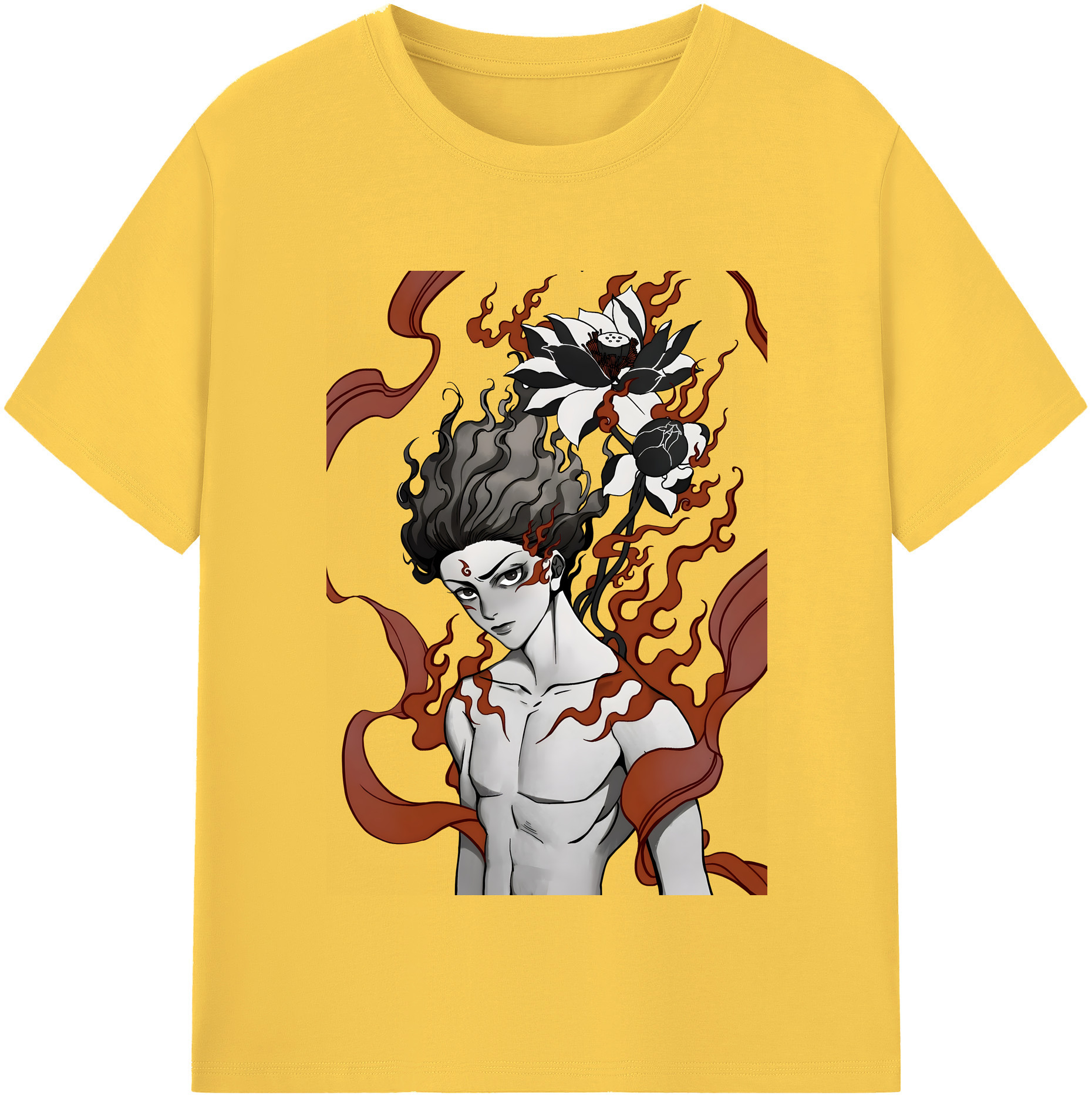 （画像用） Ne Zha 2 ナタ 魔童の大暴れ 綿100％半袖Tシャツ（フロントプリント）