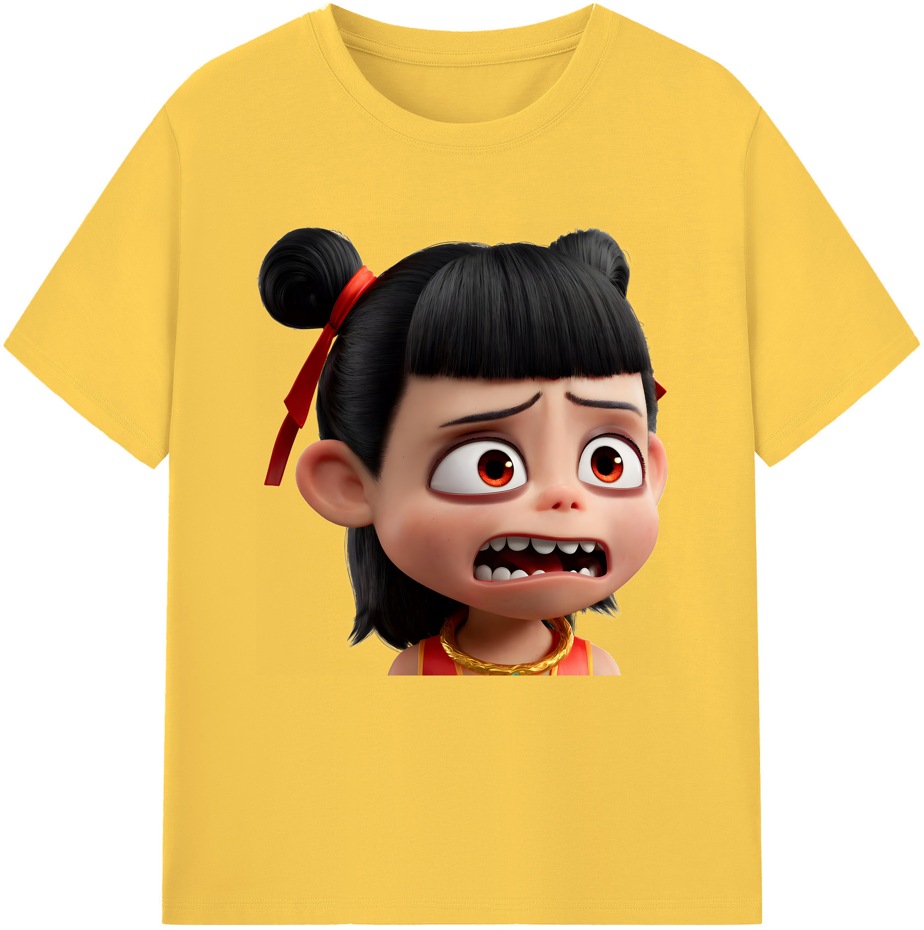 （画像用） Ne Zha 2 ナタ 魔童の大暴れ 綿100％半袖Tシャツ（フロントプリント）