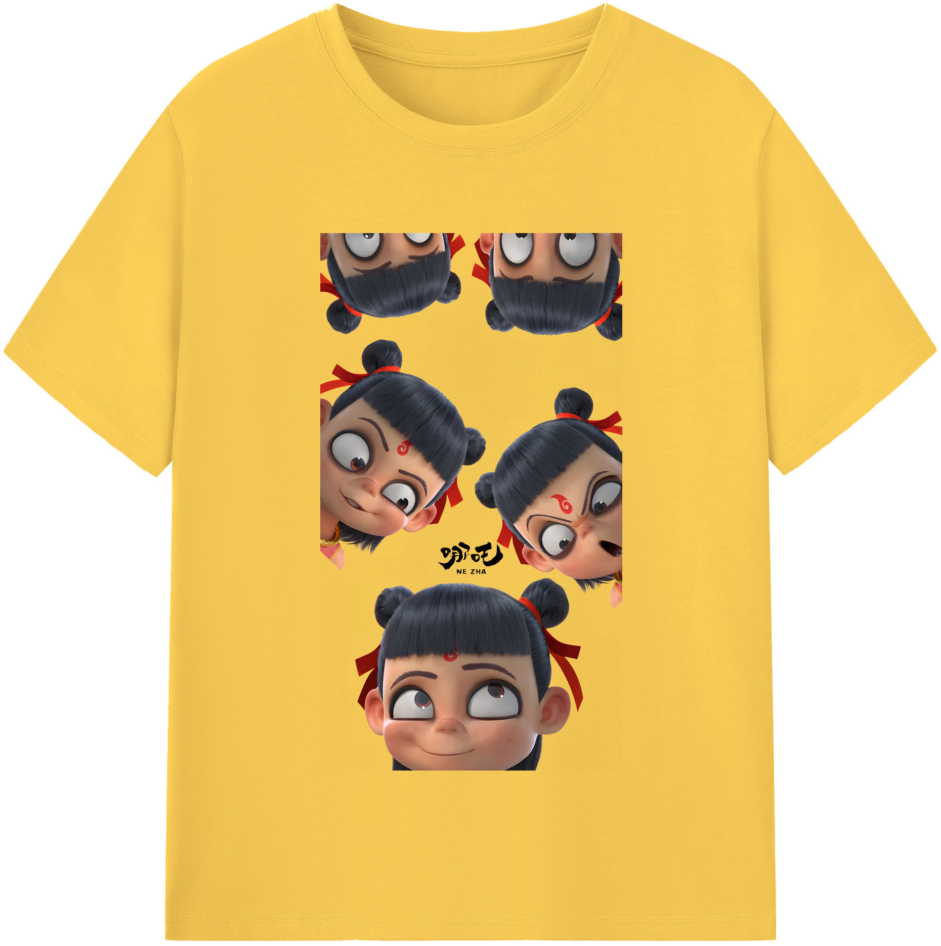 （画像用） Ne Zha 2 ナタ 魔童の大暴れ 綿100％半袖Tシャツ（フロントプリント）