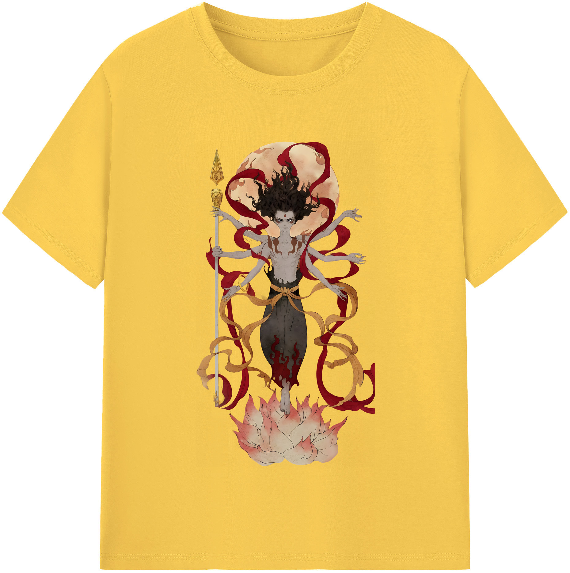 （画像用） Ne Zha 2 ナタ 魔童の大暴れ 綿100％半袖Tシャツ（フロントプリント）