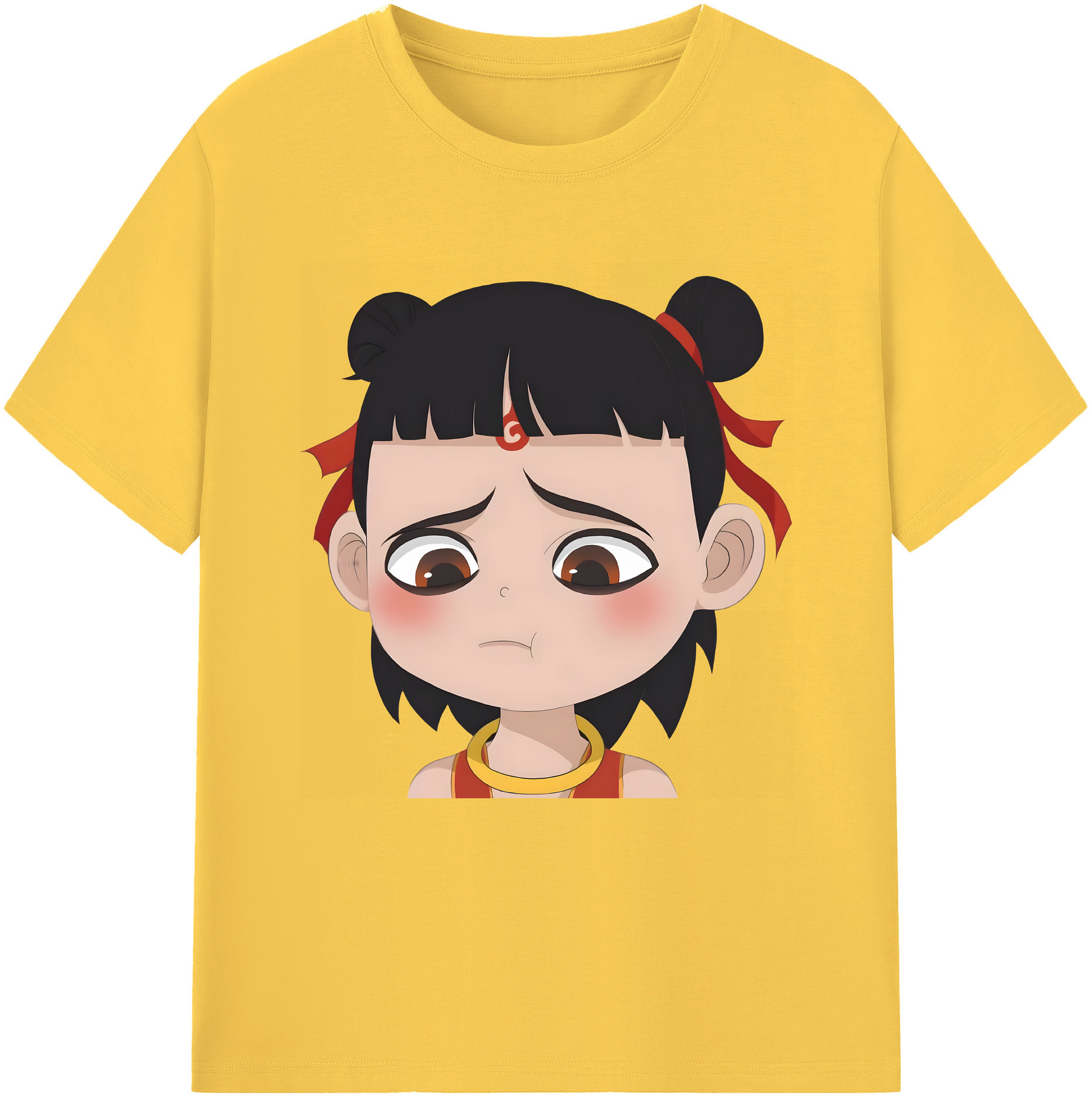 （画像用） Ne Zha 2 ナタ 魔童の大暴れ 綿100％半袖Tシャツ（フロントプリント）