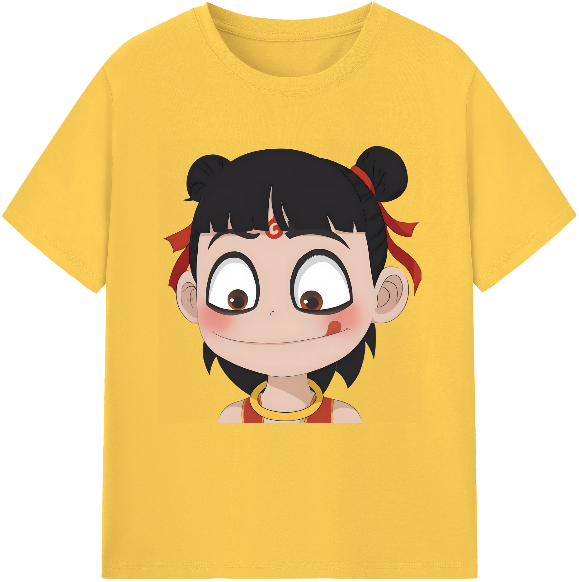 （画像用） Ne Zha 2 ナタ 魔童の大暴れ 綿100％半袖Tシャツ（フロントプリント）