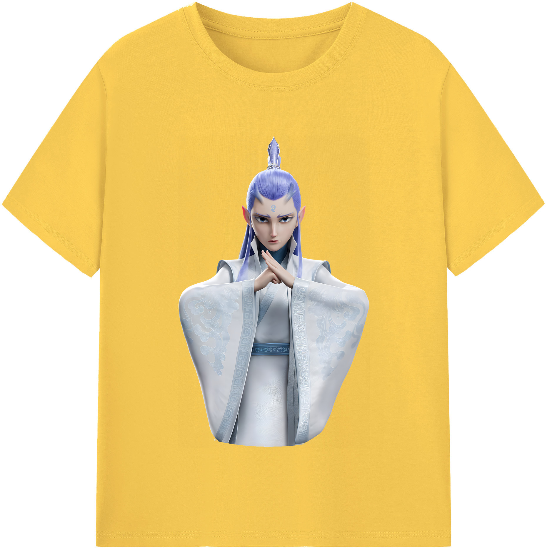 （画像用） Ne Zha 2 ナタ 魔童の大暴れ 綿100％半袖Tシャツ（フロントプリント）