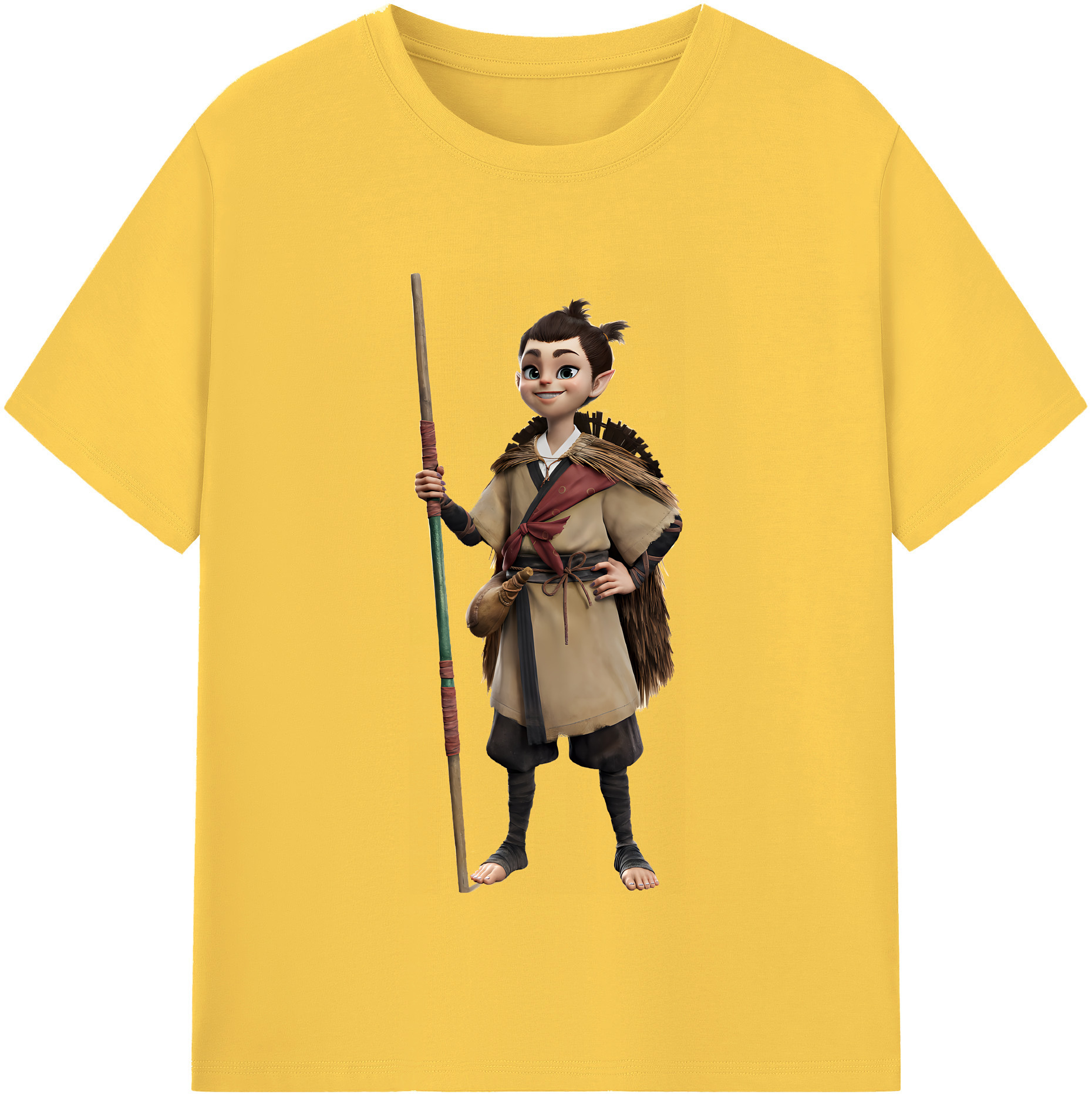 （画像用） Ne Zha 2 ナタ 魔童の大暴れ 綿100％半袖Tシャツ（フロントプリント）