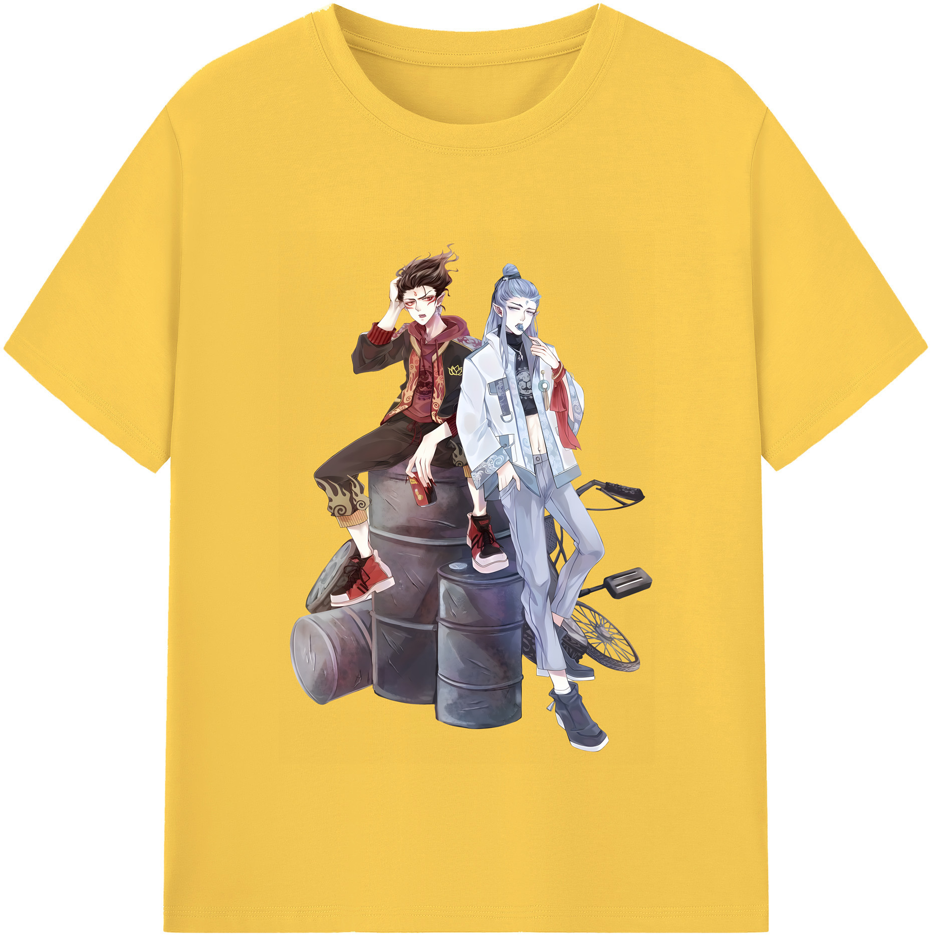 （画像用） Ne Zha 2 ナタ 魔童の大暴れ 綿100％半袖Tシャツ（フロントプリント）