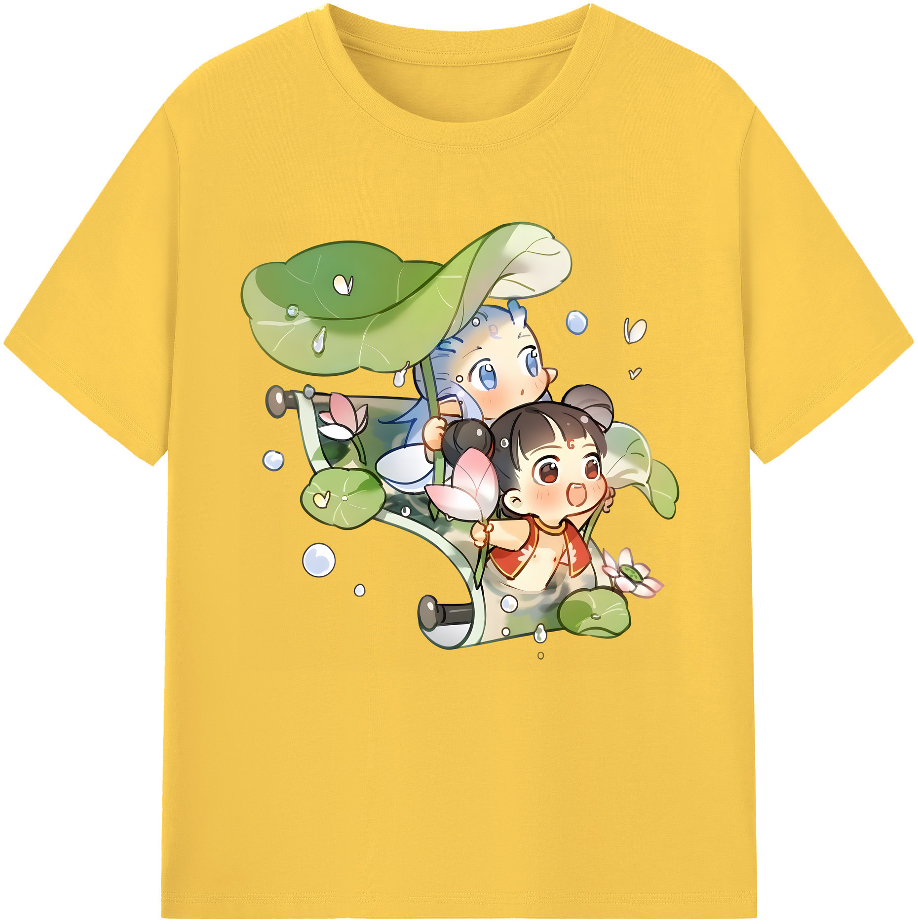 （画像用） Ne Zha 2 ナタ 魔童の大暴れ 綿100％半袖Tシャツ（フロントプリント）