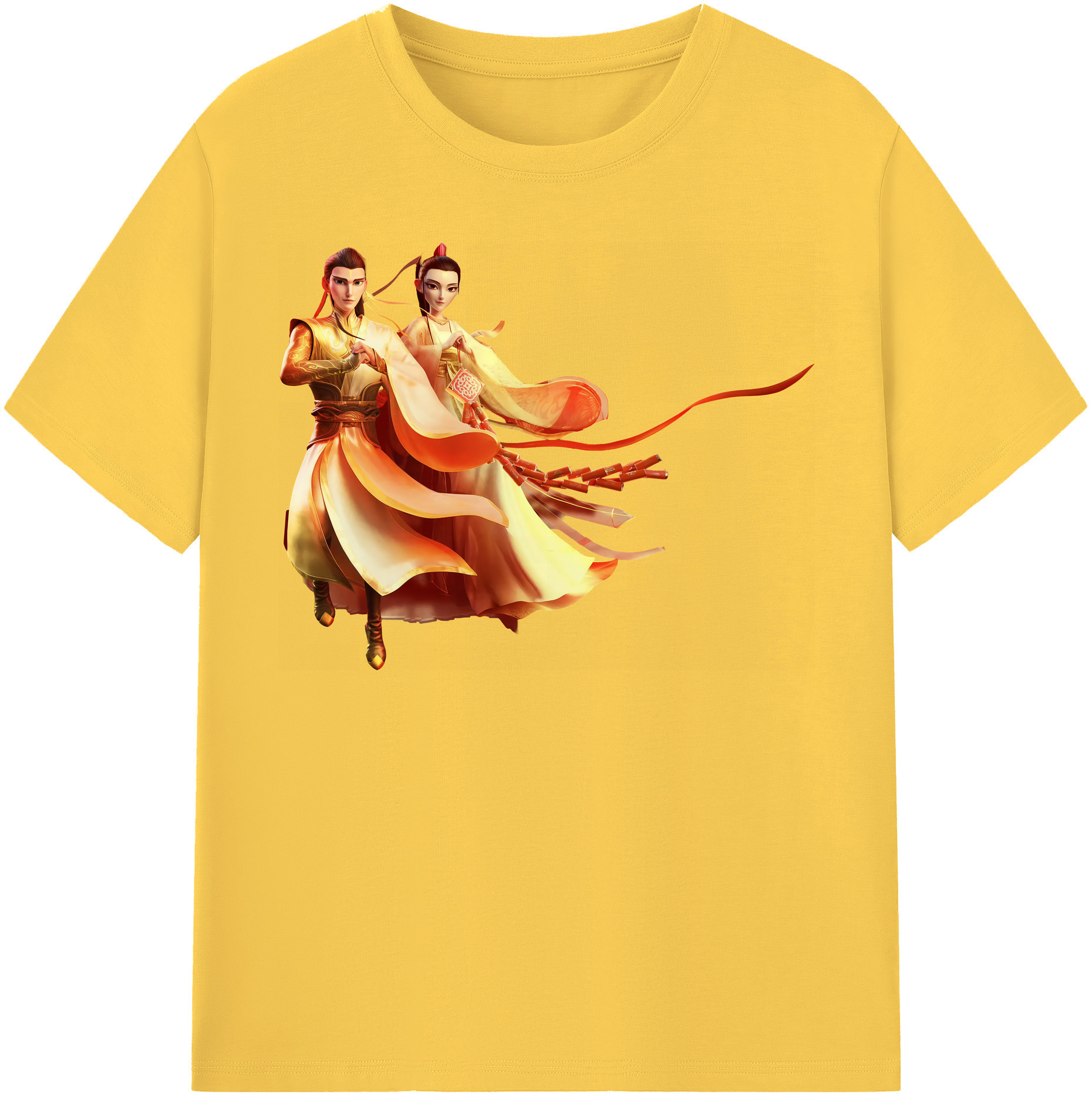 （画像用） Ne Zha 2 ナタ 魔童の大暴れ 綿100％半袖Tシャツ（フロントプリント）