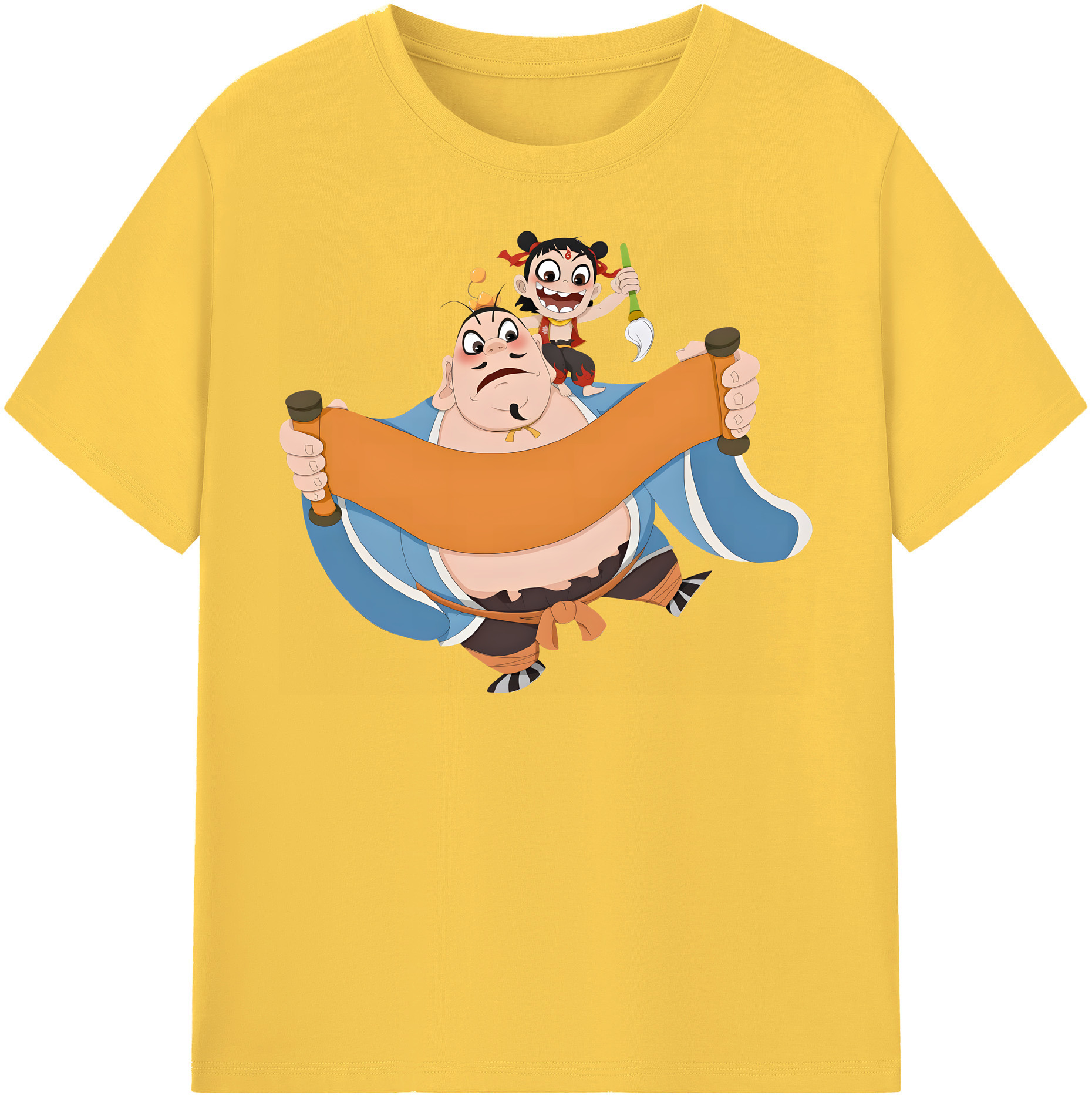 （画像用） Ne Zha 2 ナタ 魔童の大暴れ 綿100％半袖Tシャツ（フロントプリント）