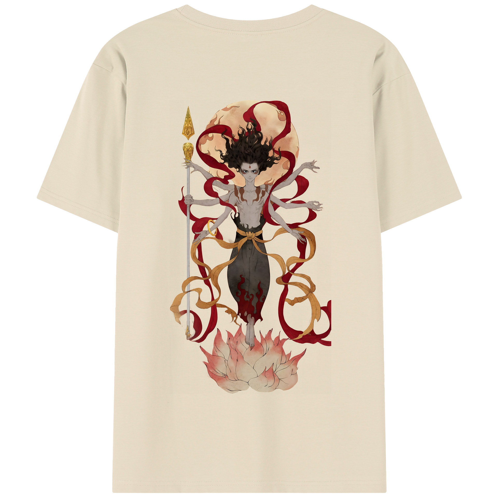 （画像用） Ne Zha 2 ナタ 魔童の大暴れ 綿100％半袖Tシャツ（背面プリント）
