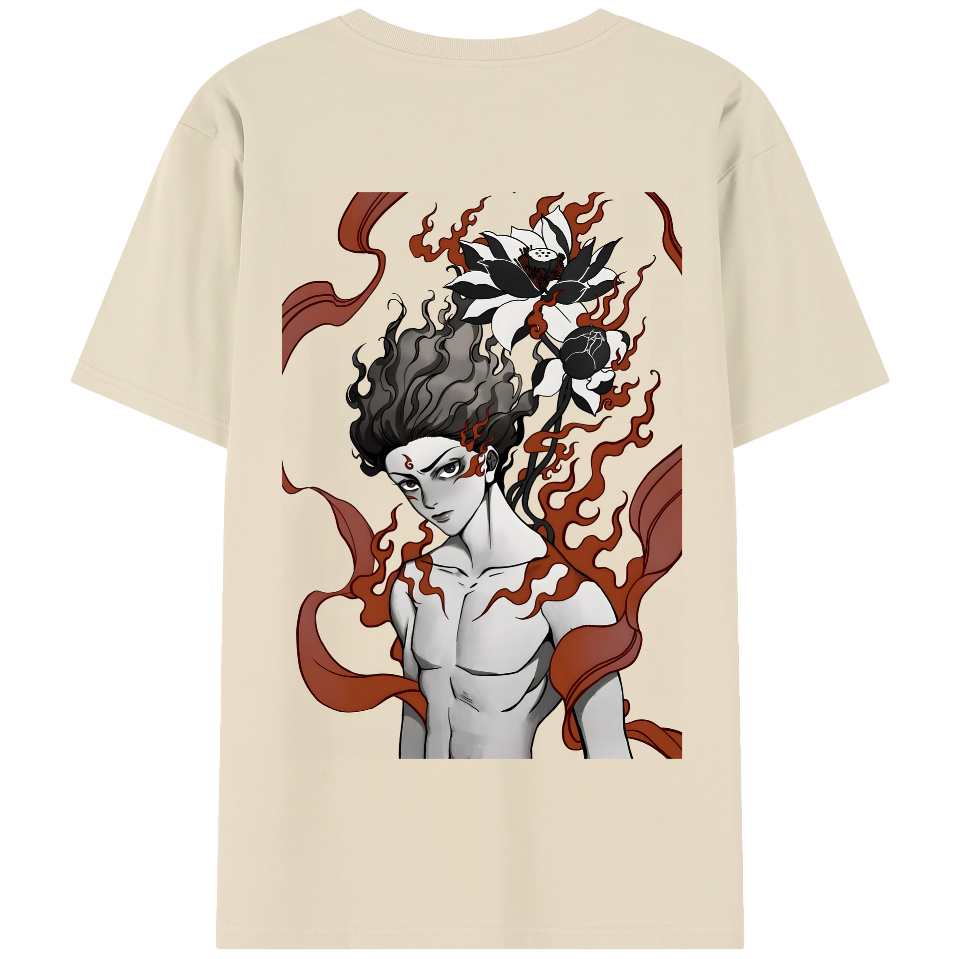 （画像用） Ne Zha 2 ナタ 魔童の大暴れ 綿100％半袖Tシャツ（背面プリント）