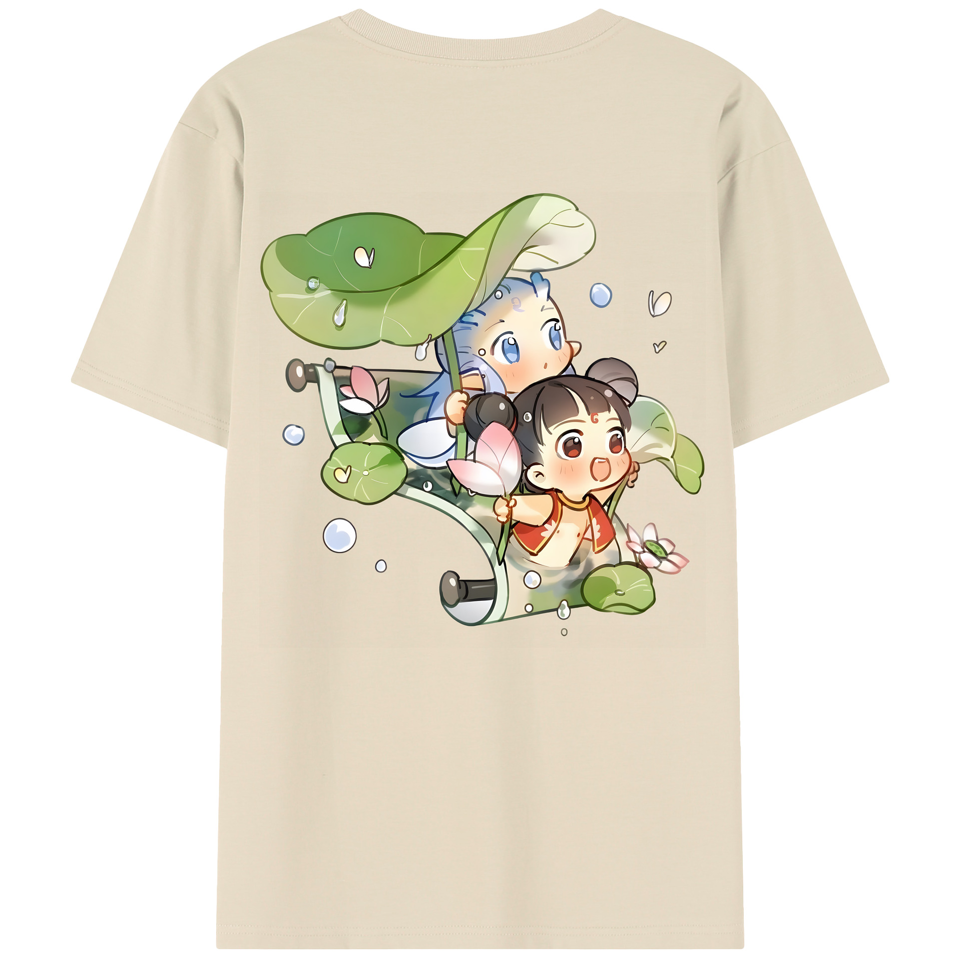 （画像用） Ne Zha 2 ナタ 魔童の大暴れ 綿100％半袖Tシャツ（背面プリント）