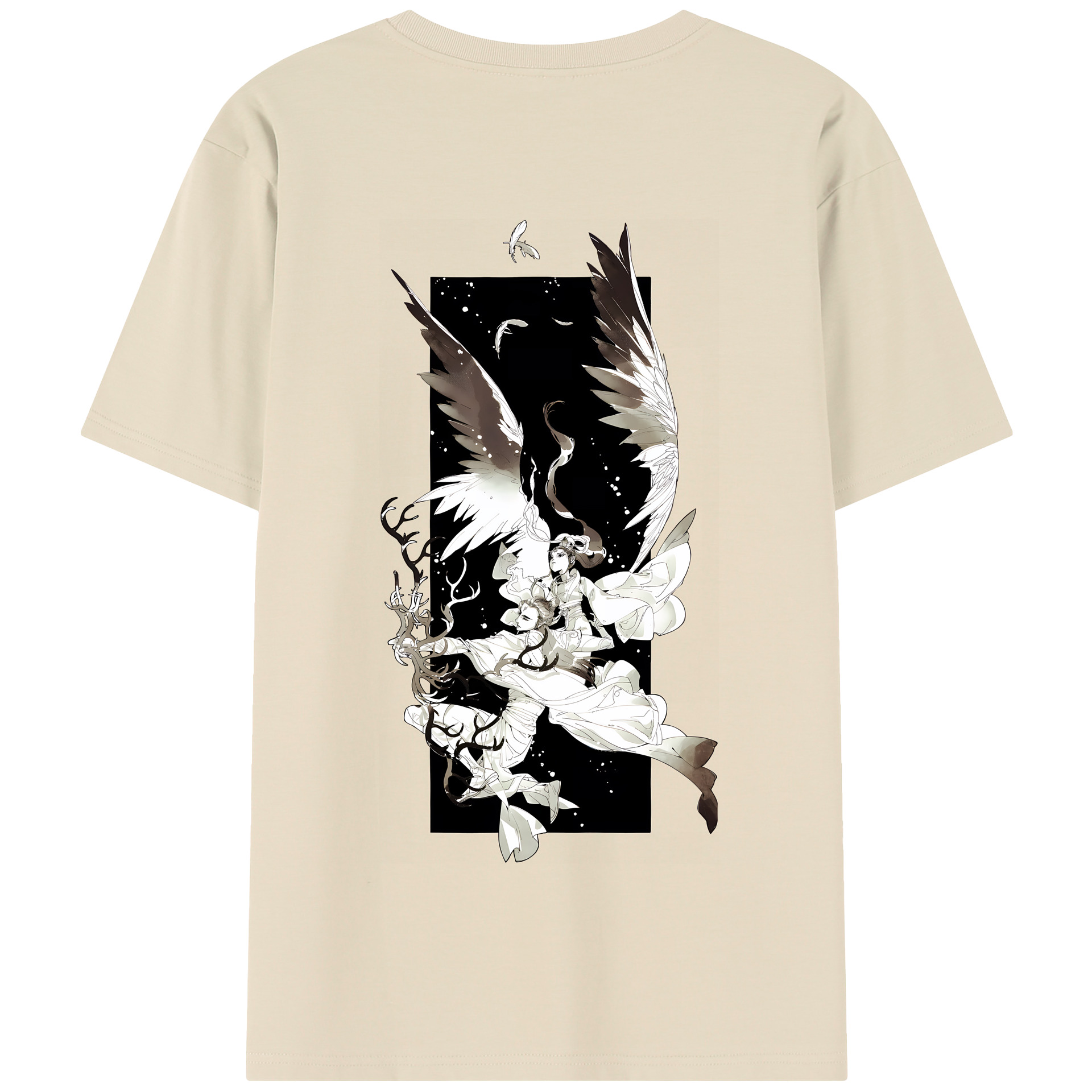 （画像用） Ne Zha 2 ナタ 魔童の大暴れ 綿100％半袖Tシャツ（背面プリント）
