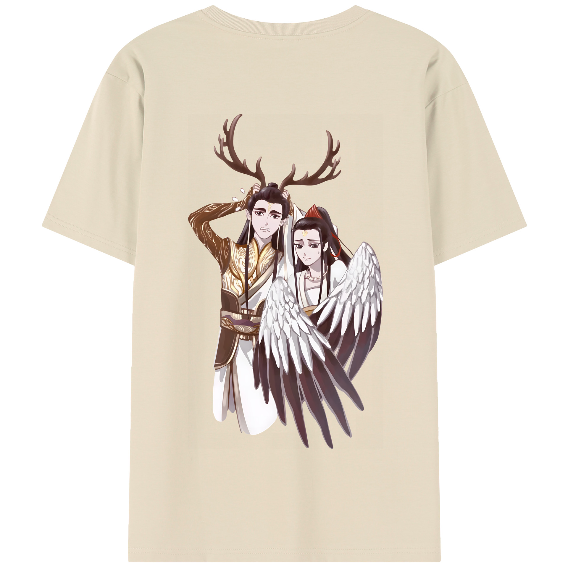 （画像用） Ne Zha 2 ナタ 魔童の大暴れ 綿100％半袖Tシャツ（背面プリント）