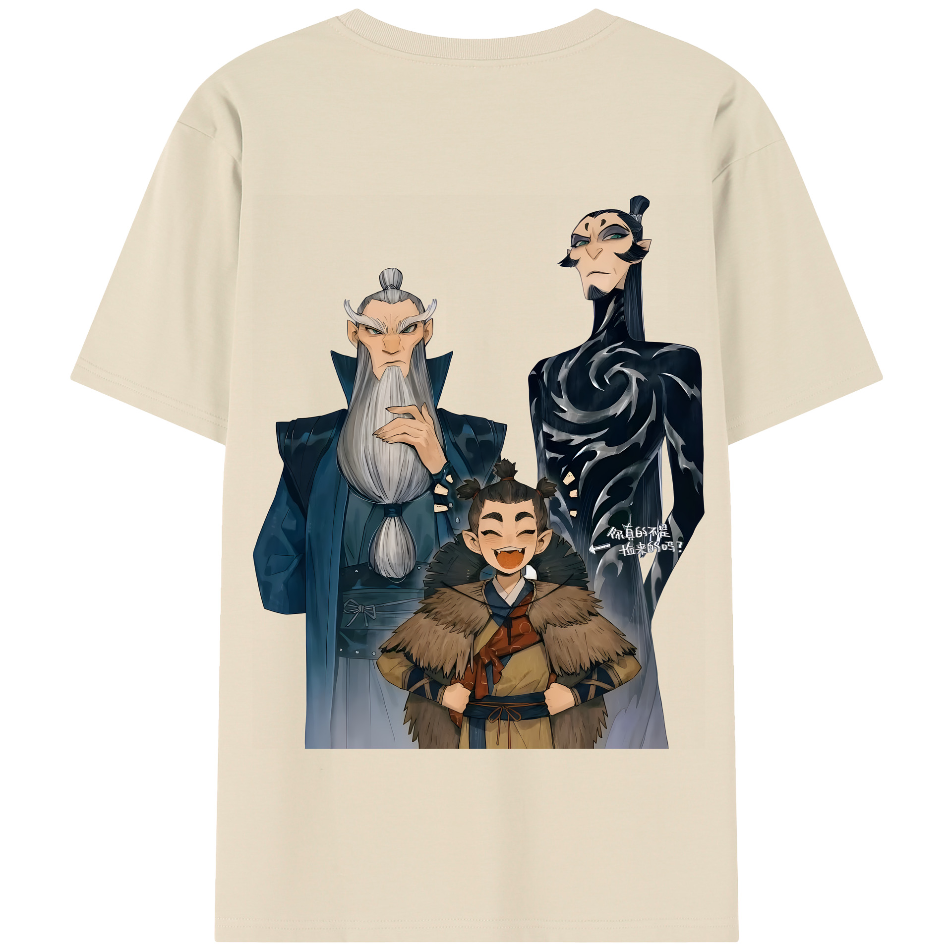 （画像用） Ne Zha 2 ナタ 魔童の大暴れ 綿100％半袖Tシャツ（背面プリント）