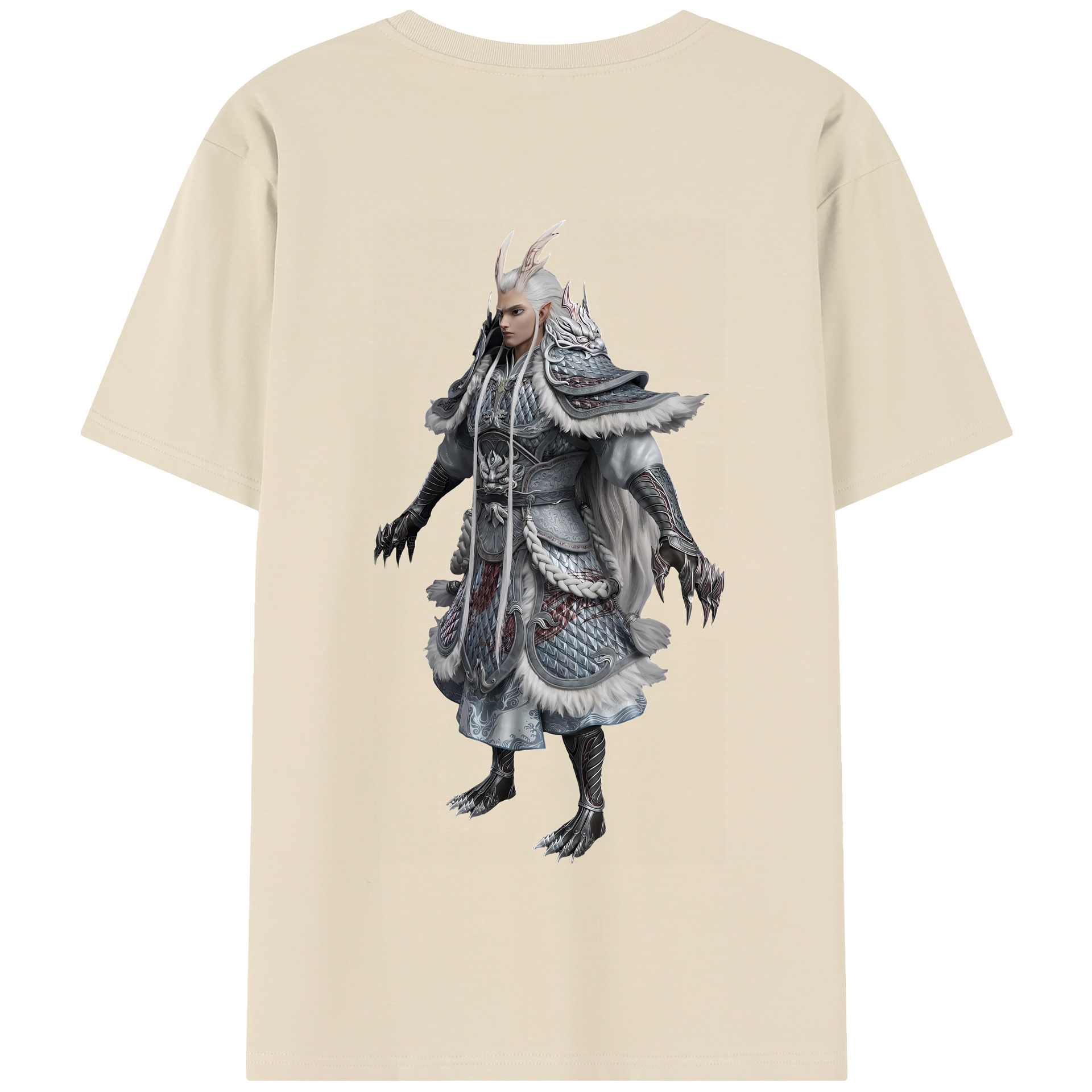 （画像用） Ne Zha 2 ナタ 魔童の大暴れ 綿100％半袖Tシャツ（背面プリント）