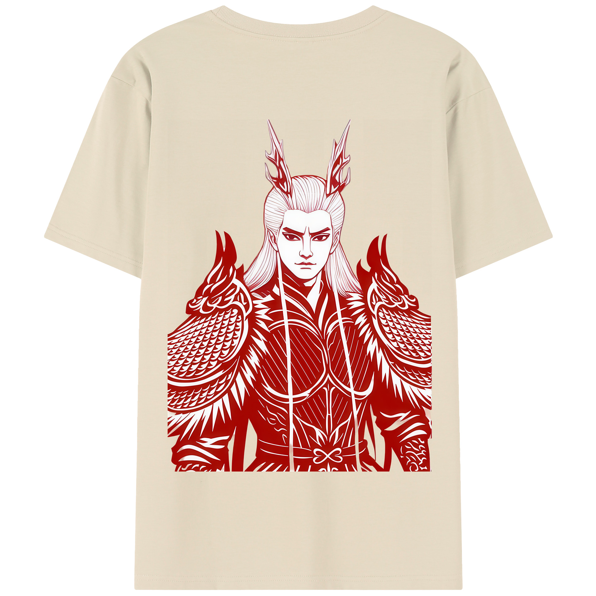 （画像用） Ne Zha 2 ナタ 魔童の大暴れ 綿100％半袖Tシャツ（背面プリント）