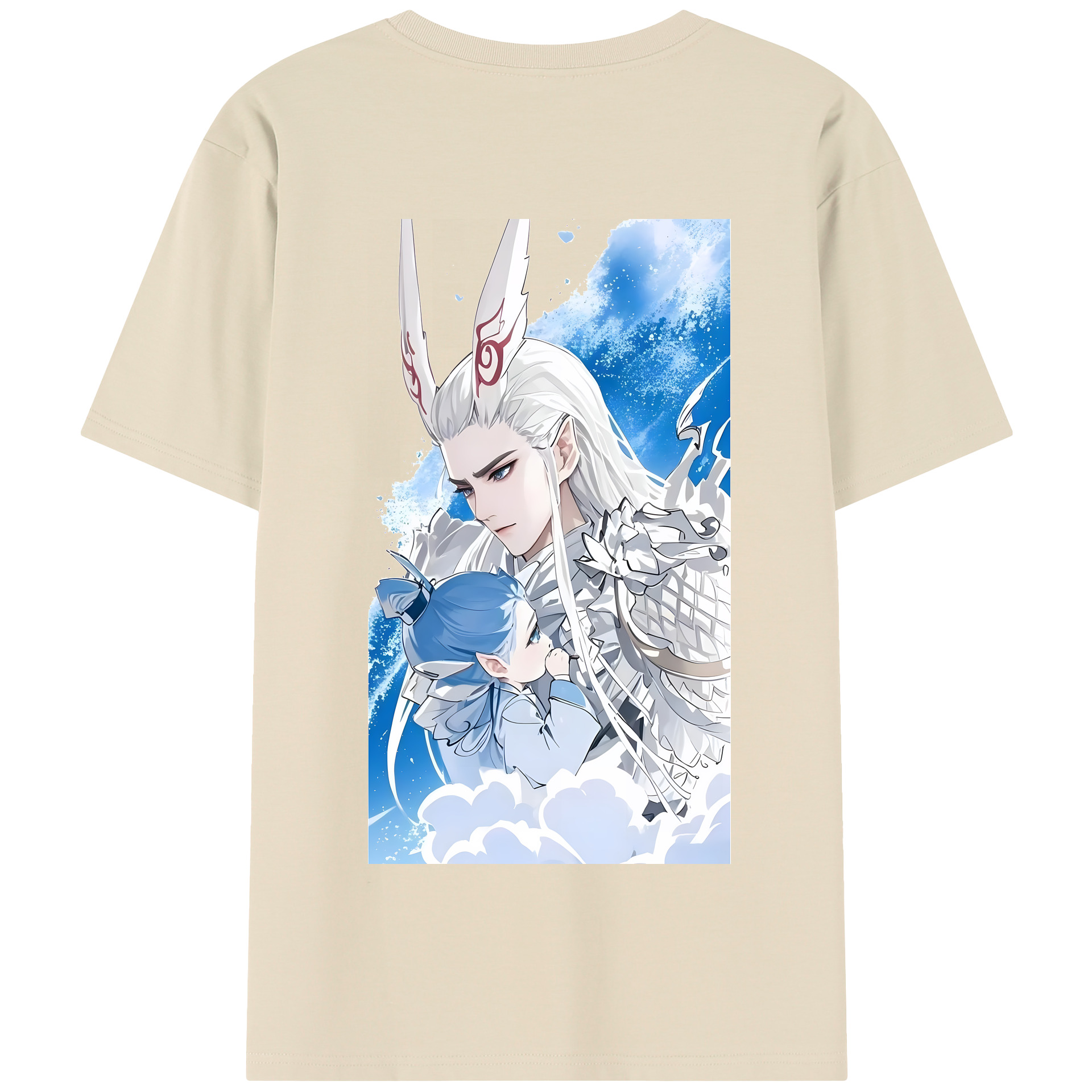 （画像用） Ne Zha 2 ナタ 魔童の大暴れ 綿100％半袖Tシャツ（背面プリント）