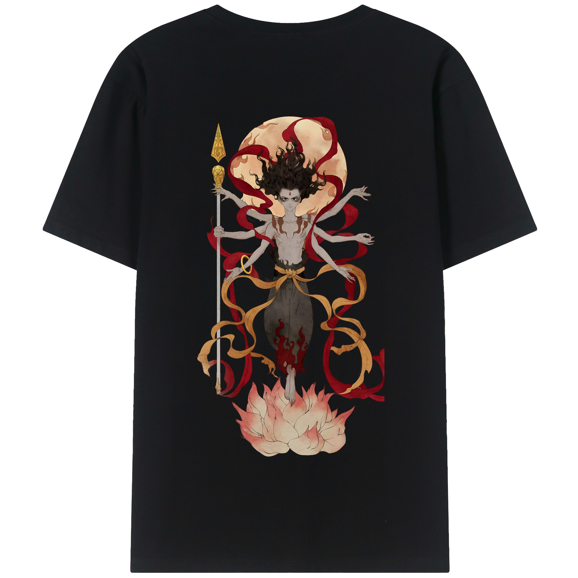 （画像用） Ne Zha 2 ナタ 魔童の大暴れ 綿100％半袖Tシャツ（背面プリント）