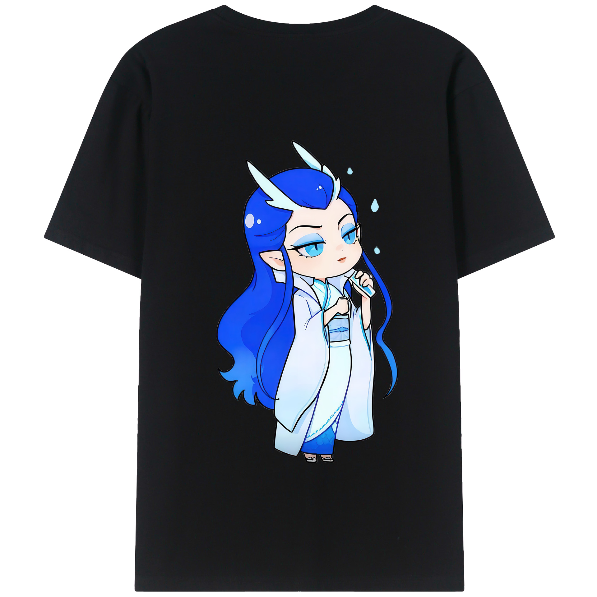 （画像用） Ne Zha 2 ナタ 魔童の大暴れ 綿100％半袖Tシャツ（背面プリント）