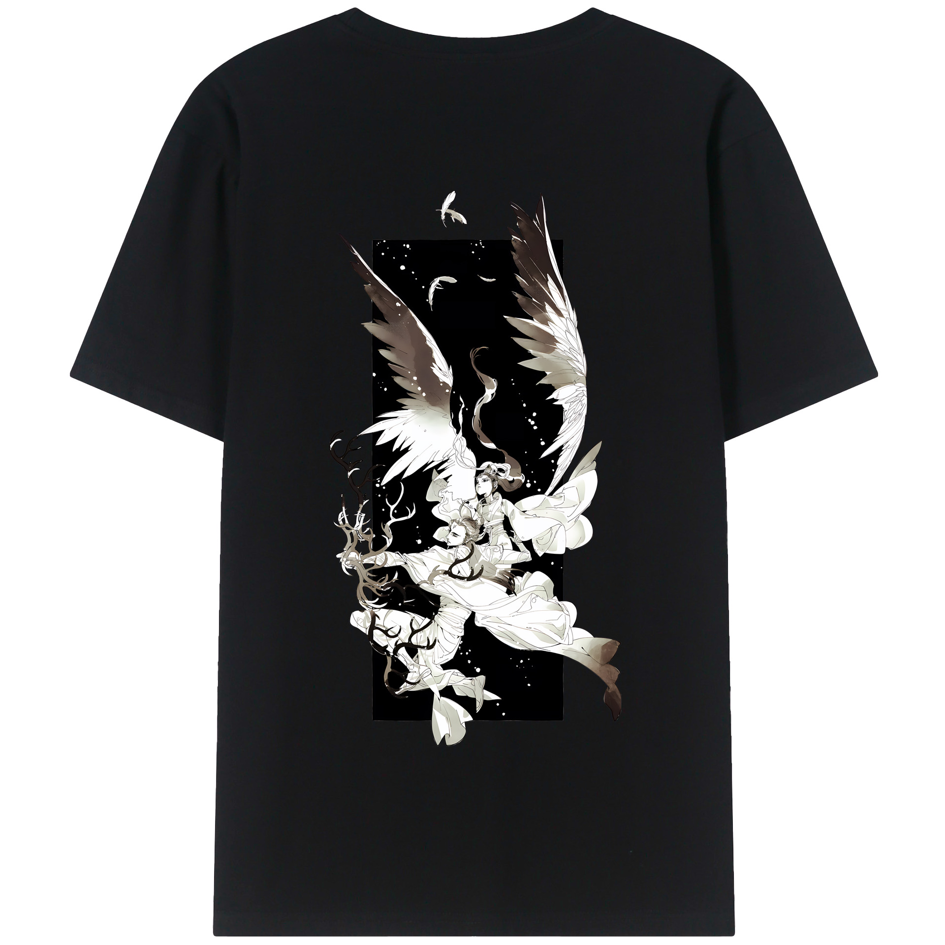 （画像用） Ne Zha 2 ナタ 魔童の大暴れ 綿100％半袖Tシャツ（背面プリント）