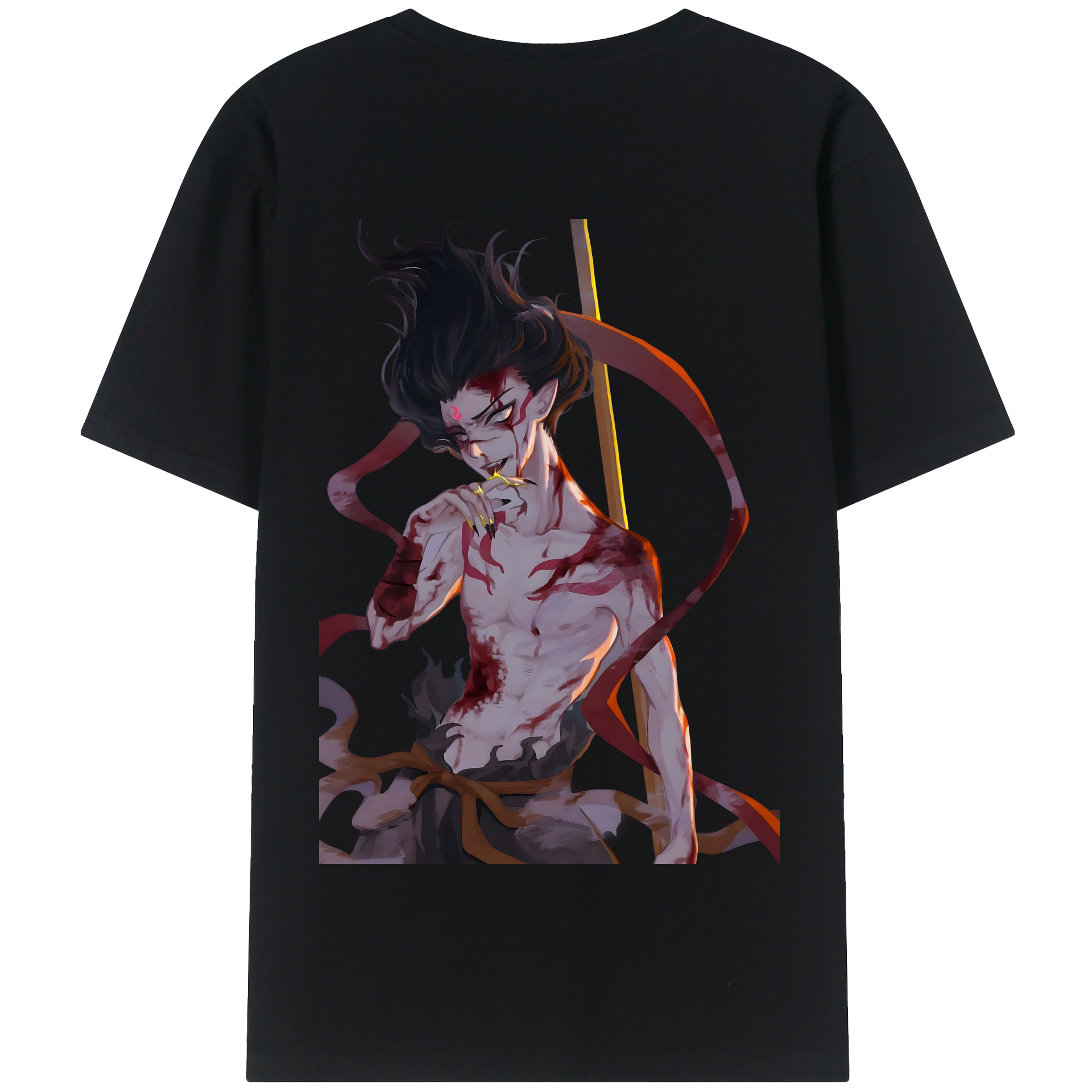 （画像用） Ne Zha 2 ナタ 魔童の大暴れ 綿100％半袖Tシャツ（背面プリント）