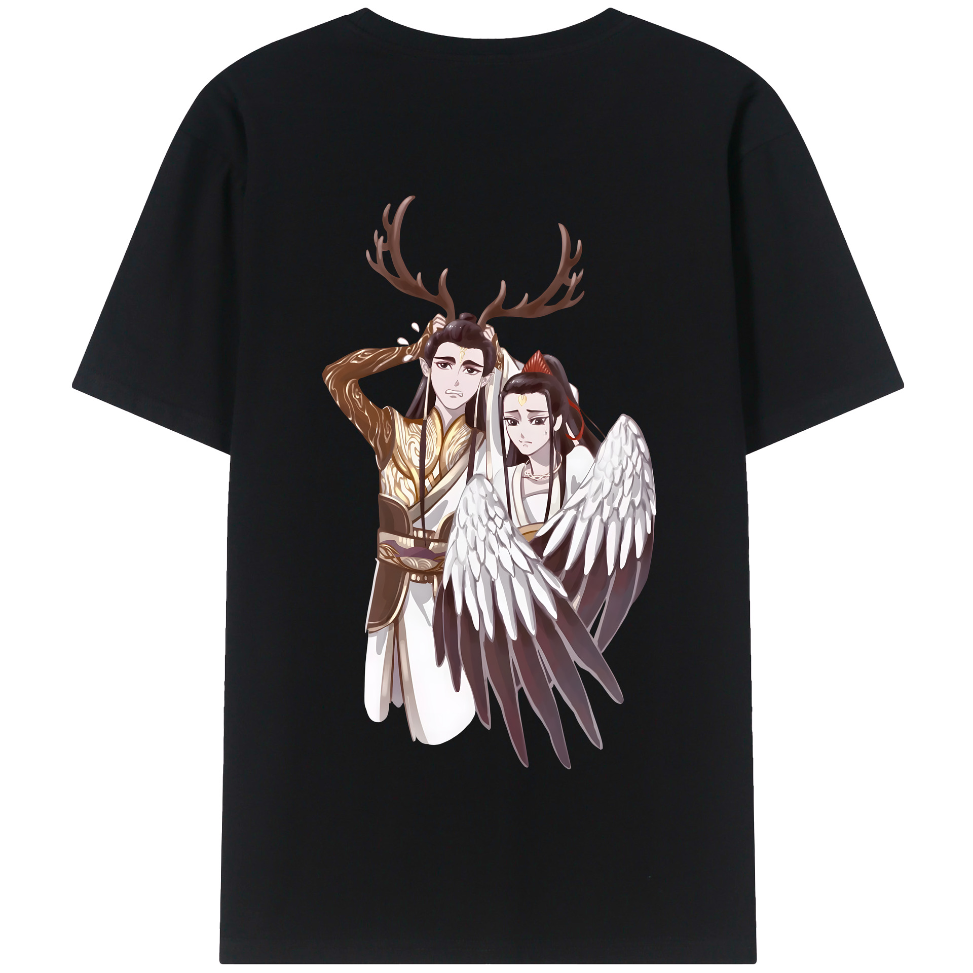 （画像用） Ne Zha 2 ナタ 魔童の大暴れ 綿100％半袖Tシャツ（背面プリント）