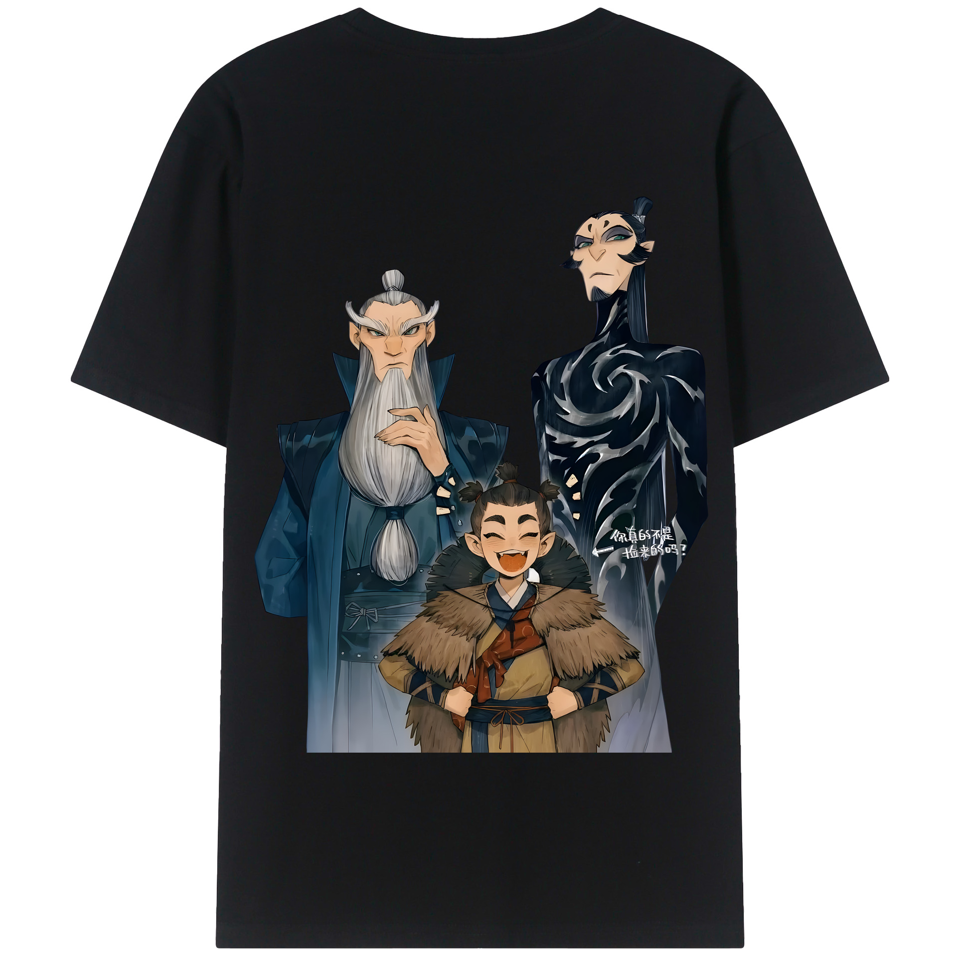 （画像用） Ne Zha 2 ナタ 魔童の大暴れ 綿100％半袖Tシャツ（背面プリント）