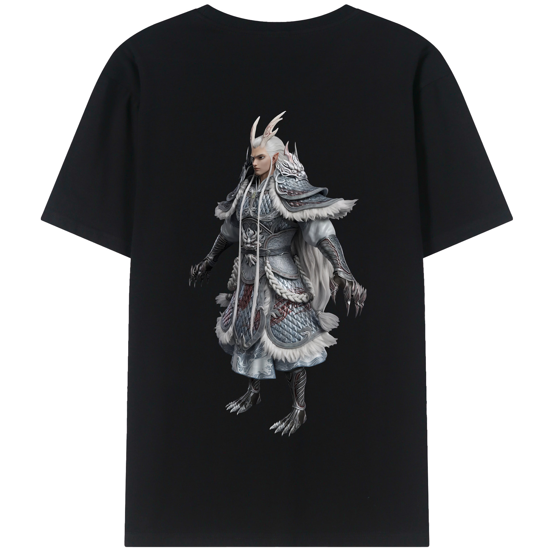 （画像用） Ne Zha 2 ナタ 魔童の大暴れ 綿100％半袖Tシャツ（背面プリント）