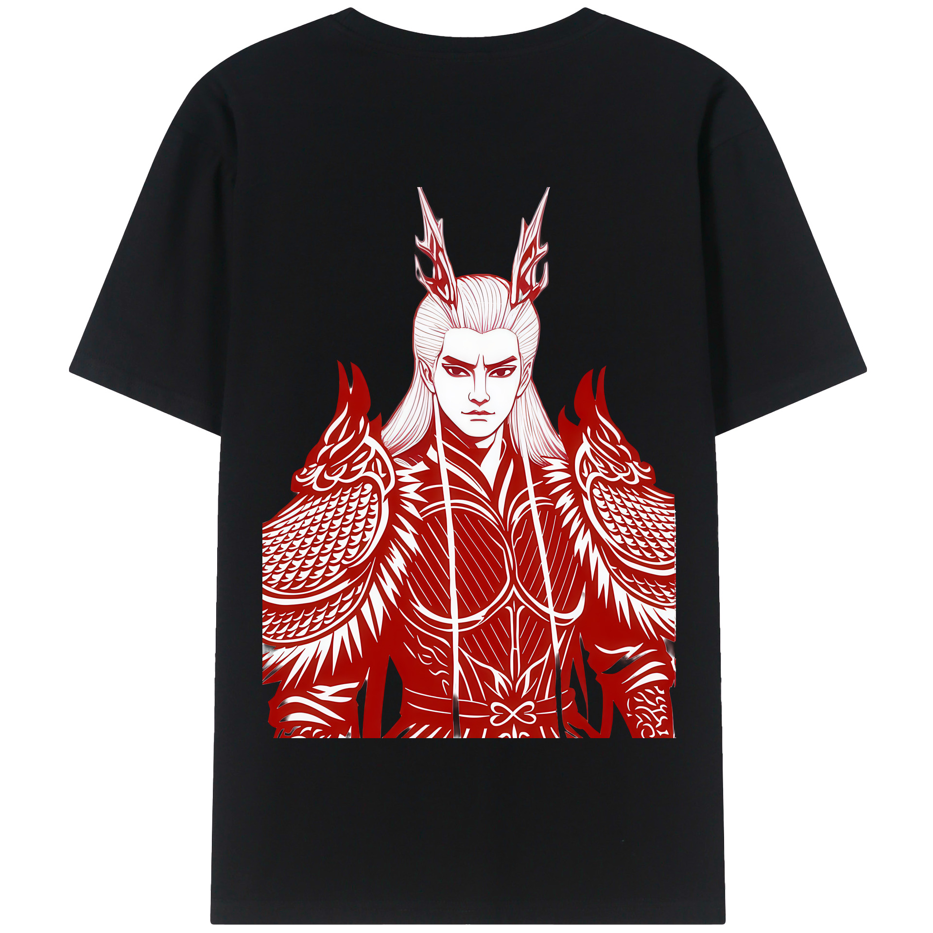 （画像用） Ne Zha 2 ナタ 魔童の大暴れ 綿100％半袖Tシャツ（背面プリント）