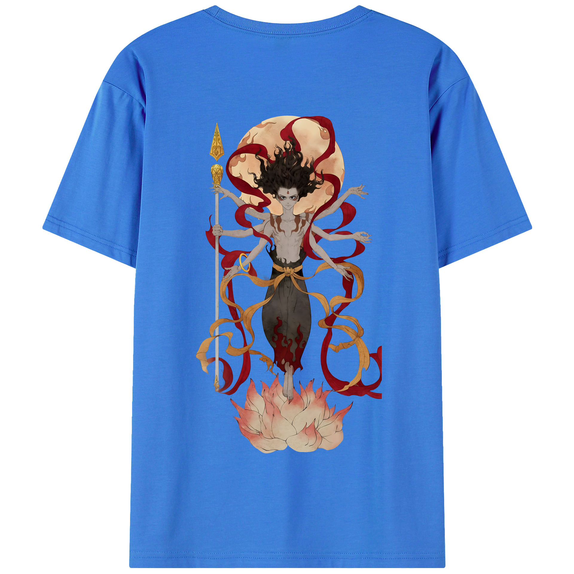 （画像用） Ne Zha 2 ナタ 魔童の大暴れ 綿100％半袖Tシャツ（背面プリント）