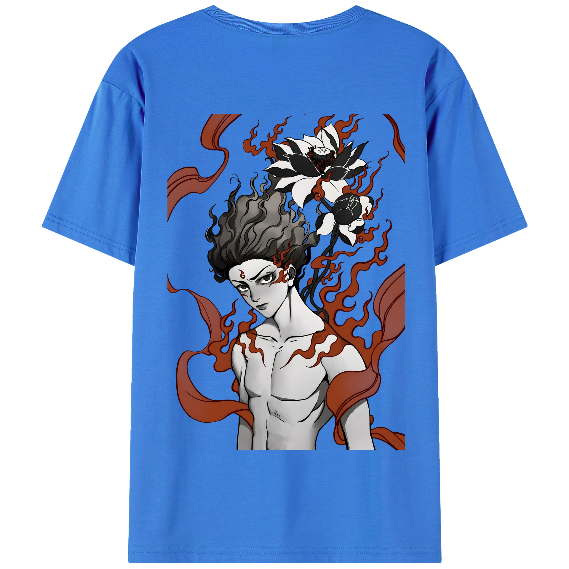 （画像用） Ne Zha 2 ナタ 魔童の大暴れ 綿100％半袖Tシャツ（背面プリント）