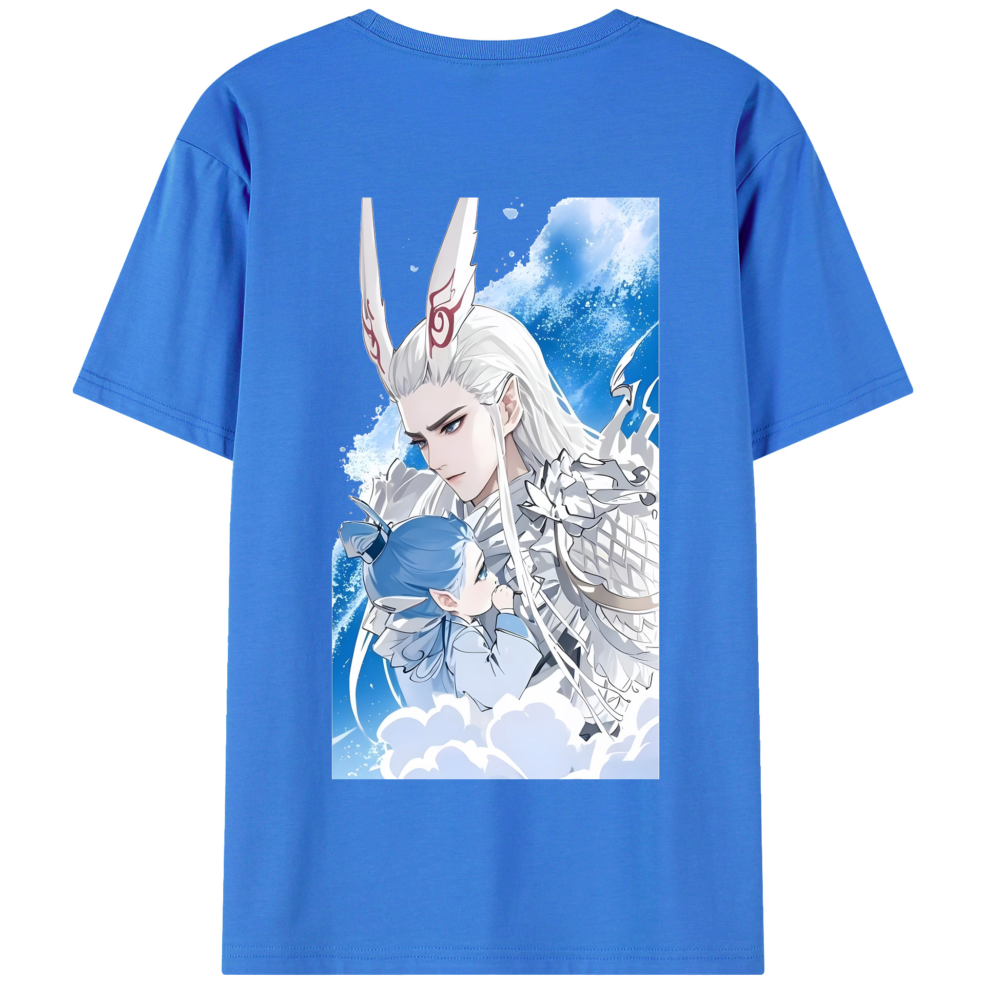（画像用） Ne Zha 2 ナタ 魔童の大暴れ 綿100％半袖Tシャツ（背面プリント）
