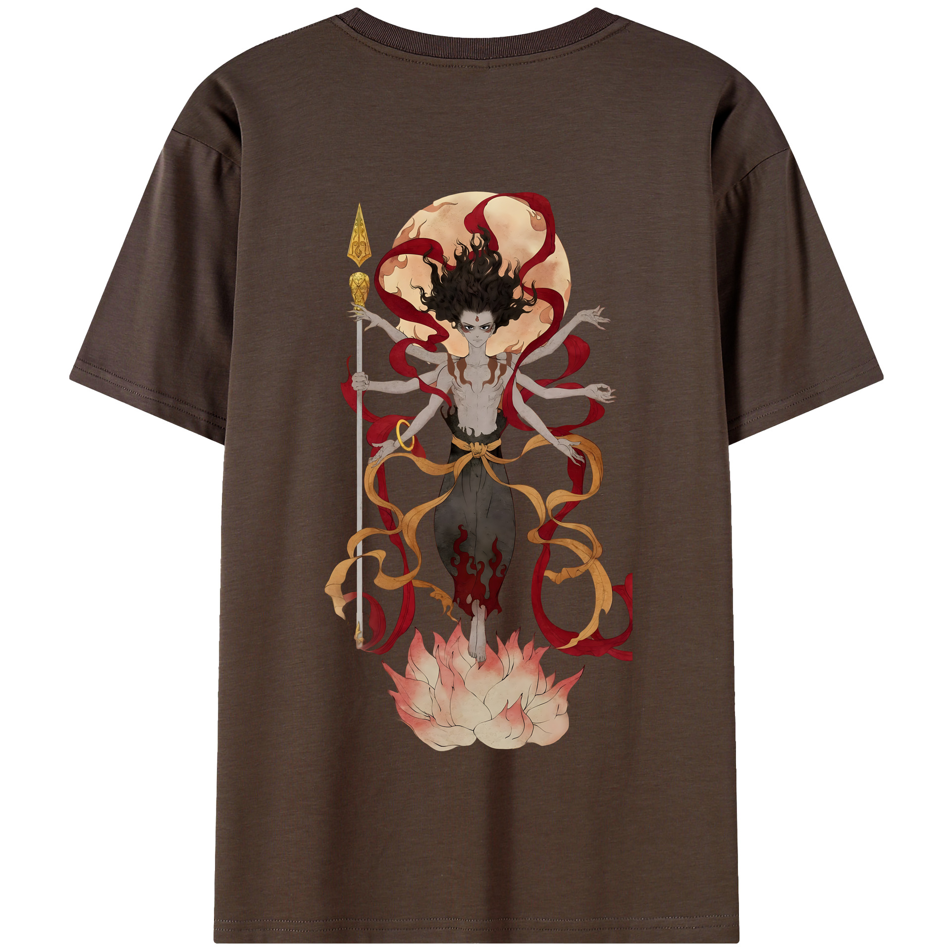 （画像用） Ne Zha 2 ナタ 魔童の大暴れ 綿100％半袖Tシャツ（背面プリント）