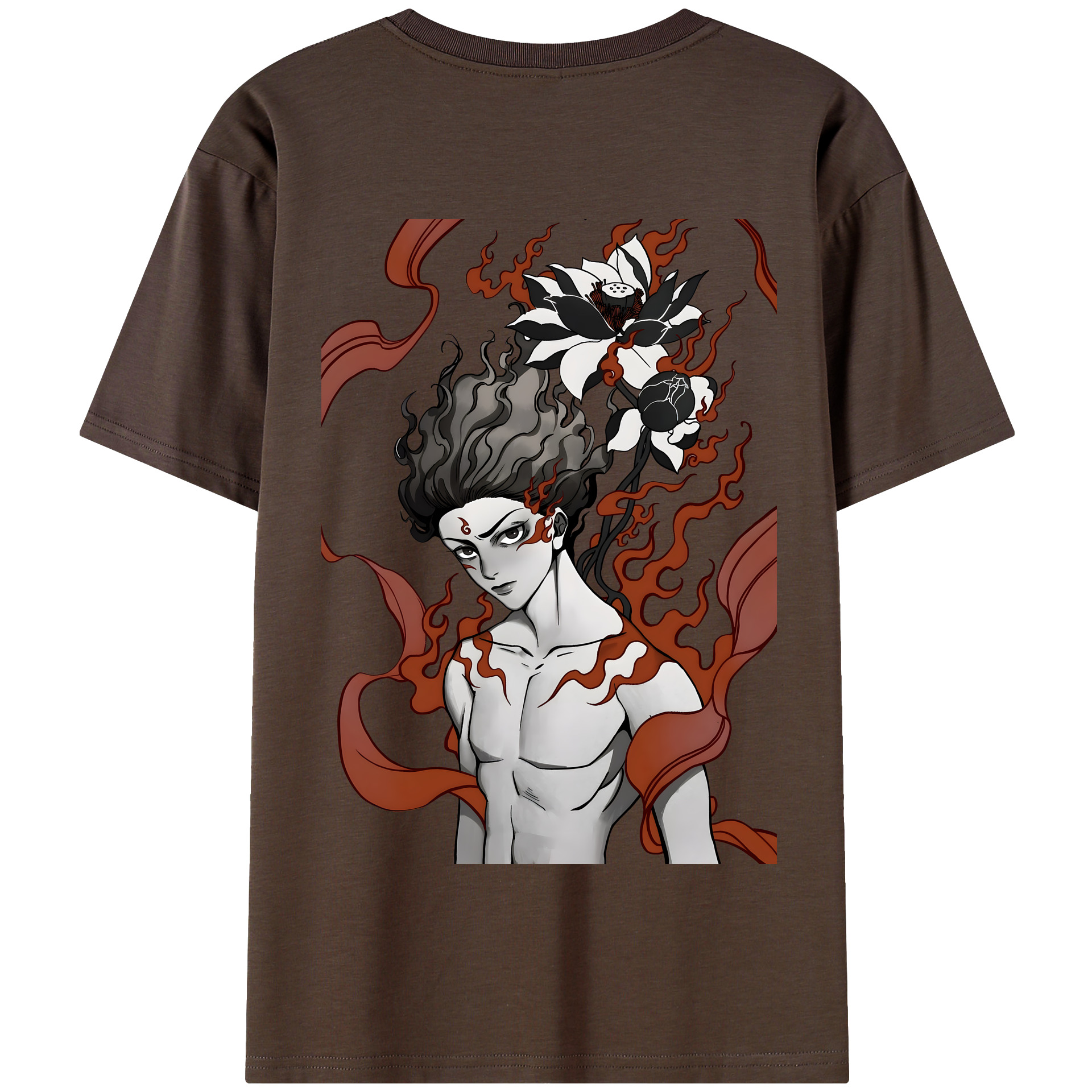 （画像用） Ne Zha 2 ナタ 魔童の大暴れ 綿100％半袖Tシャツ（背面プリント）
