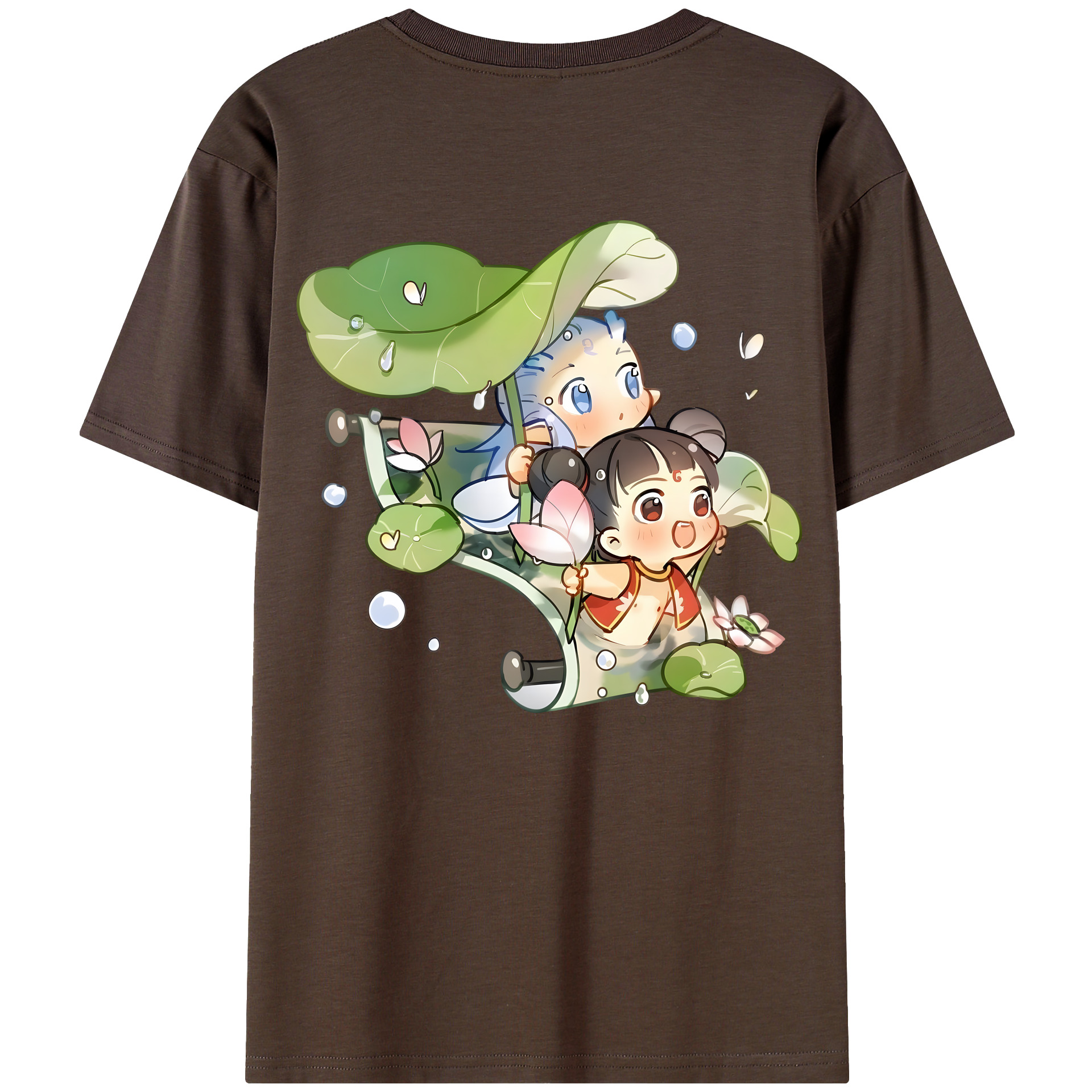 （画像用） Ne Zha 2 ナタ 魔童の大暴れ 綿100％半袖Tシャツ（背面プリント）