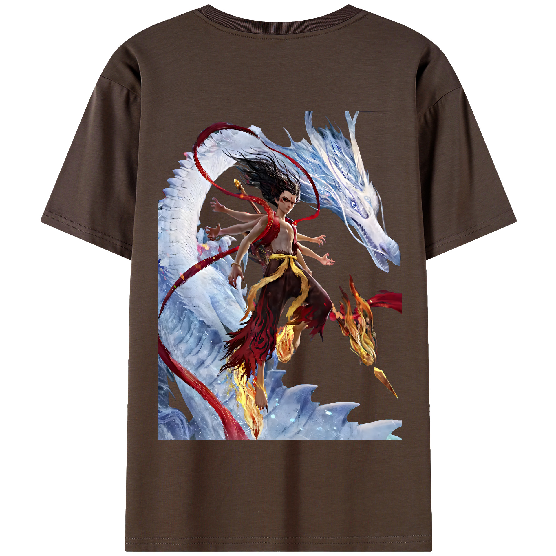 （画像用） Ne Zha 2 ナタ 魔童の大暴れ 綿100％半袖Tシャツ（背面プリント）