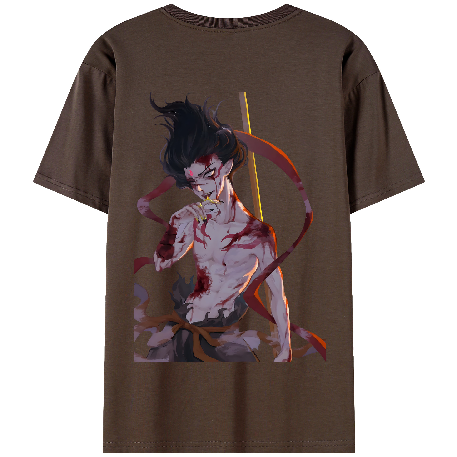 （画像用） Ne Zha 2 ナタ 魔童の大暴れ 綿100％半袖Tシャツ（背面プリント）