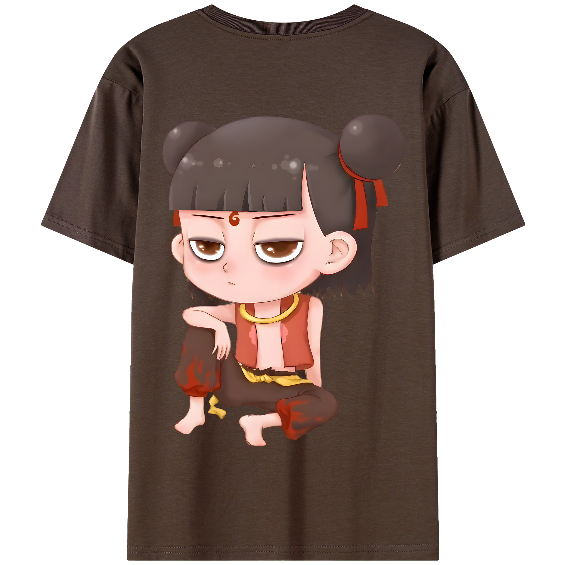 （画像用） Ne Zha 2 ナタ 魔童の大暴れ 綿100％半袖Tシャツ（背面プリント）