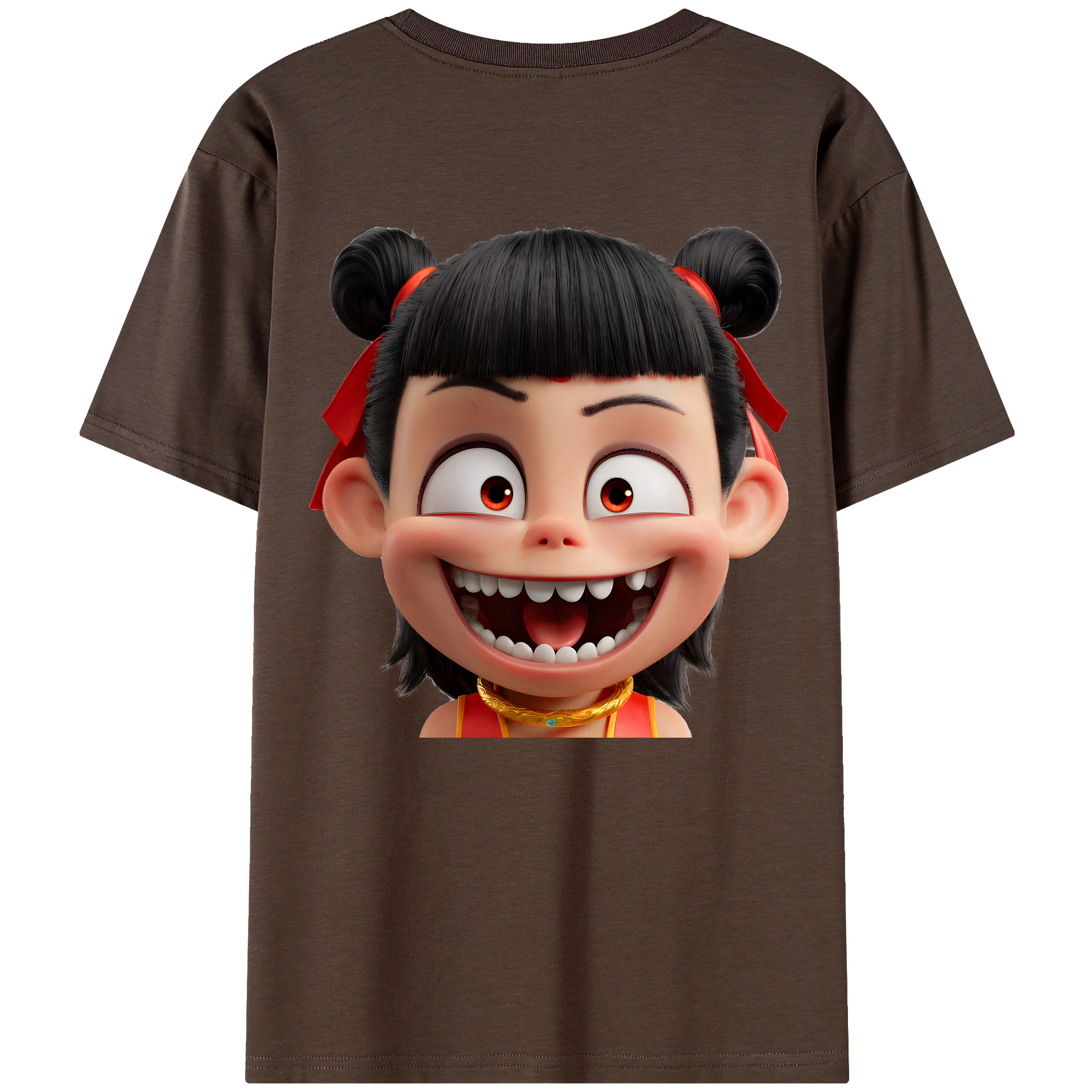 （画像用） Ne Zha 2 ナタ 魔童の大暴れ 綿100％半袖Tシャツ（背面プリント）