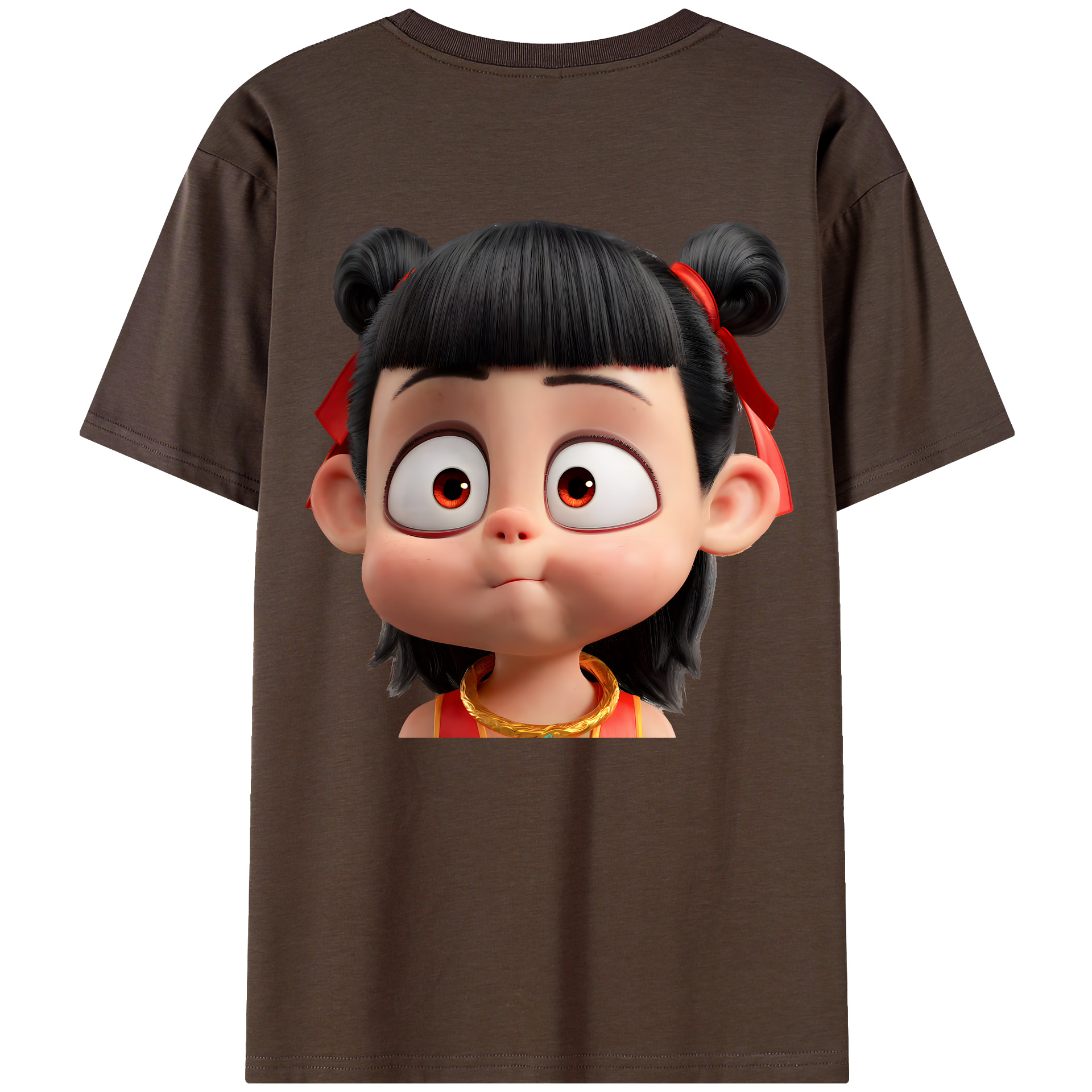 （画像用） Ne Zha 2 ナタ 魔童の大暴れ 綿100％半袖Tシャツ（背面プリント）
